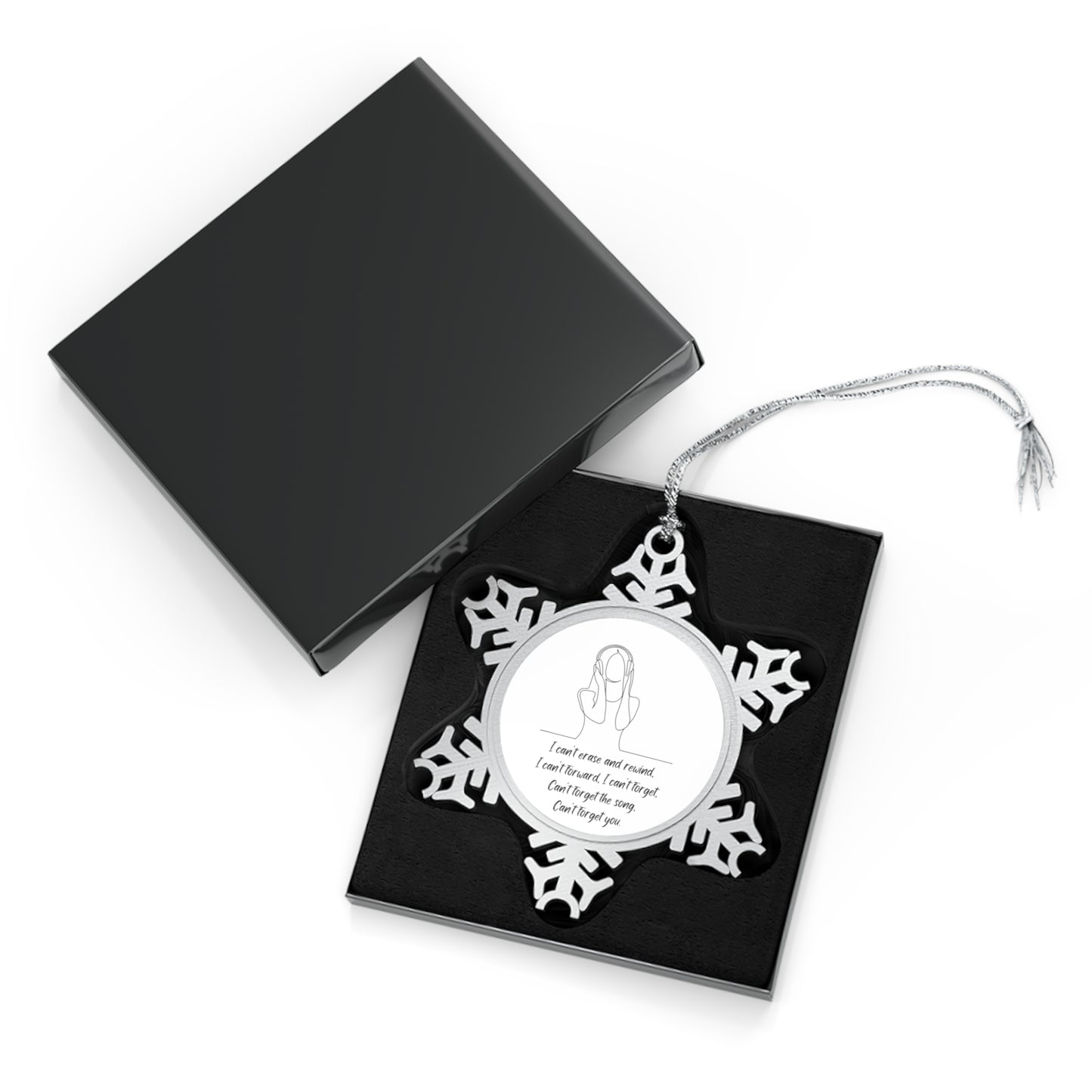 SONG STUCK IN MY HEAD Pewter Snowflake Ornament