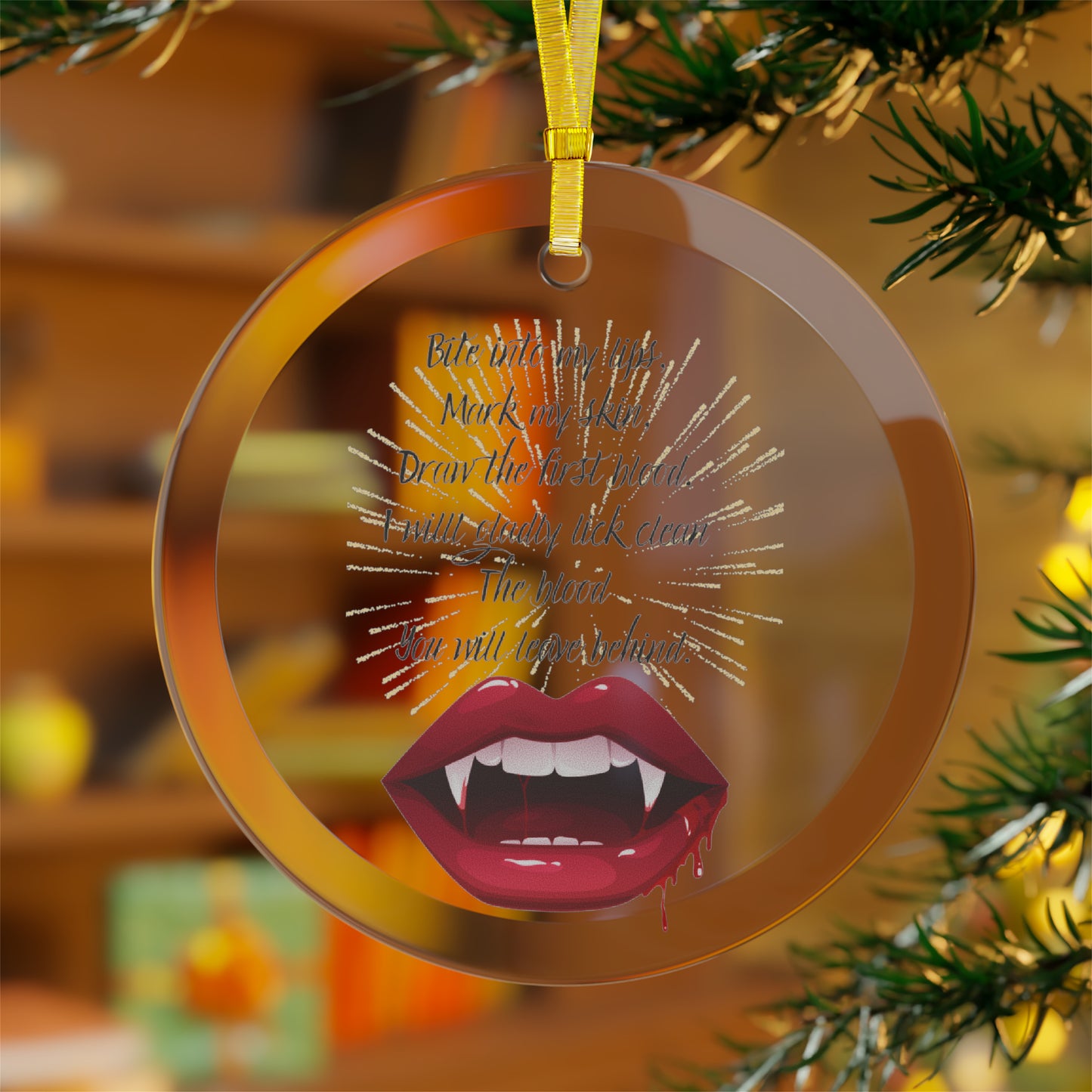 HALLOWEEN KISS Glass Ornaments