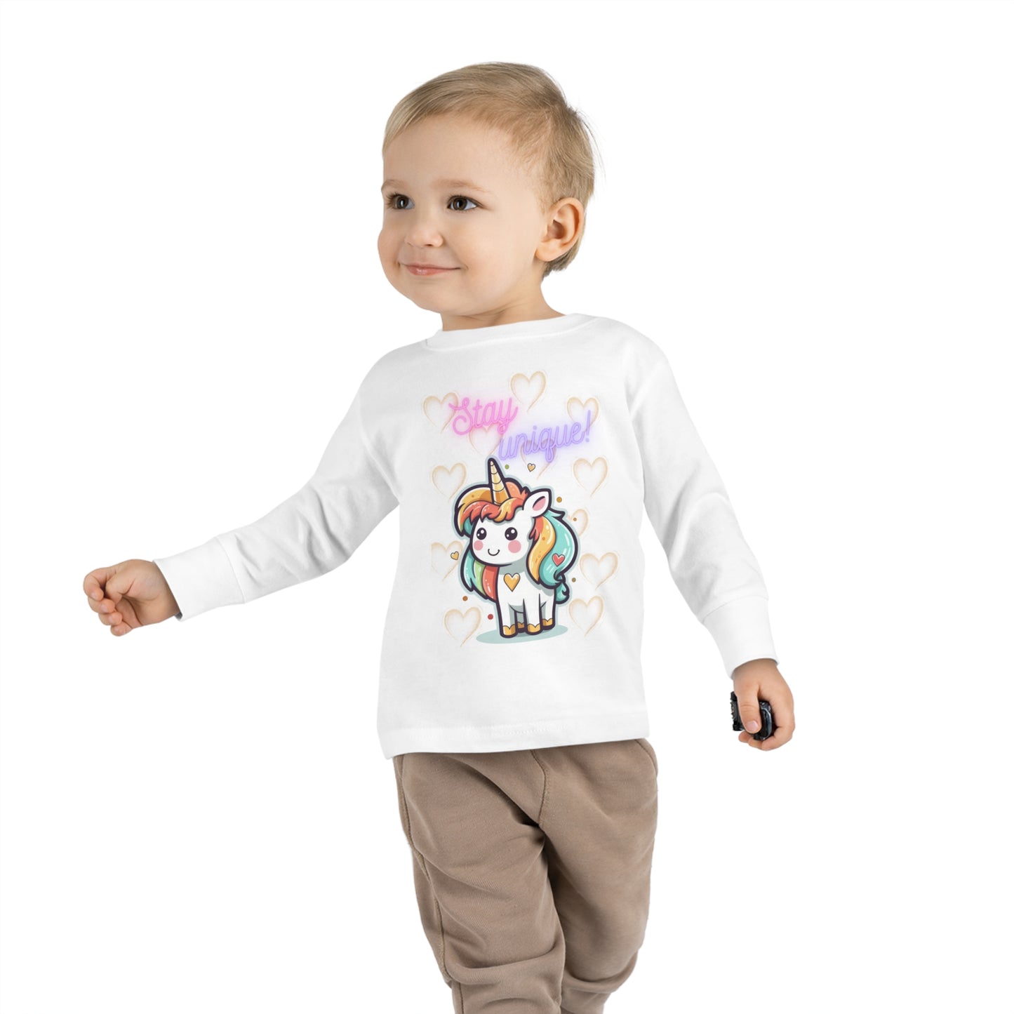 STAY UNIQUE UNICORN LOVE Toddler Long Sleeve Tee