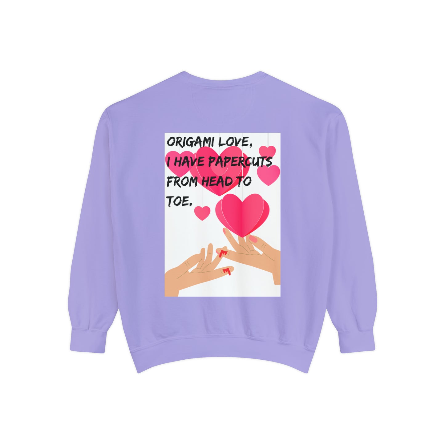 ORIGAME LOVE  Unisex Garment-Dyed Sweatshirt
