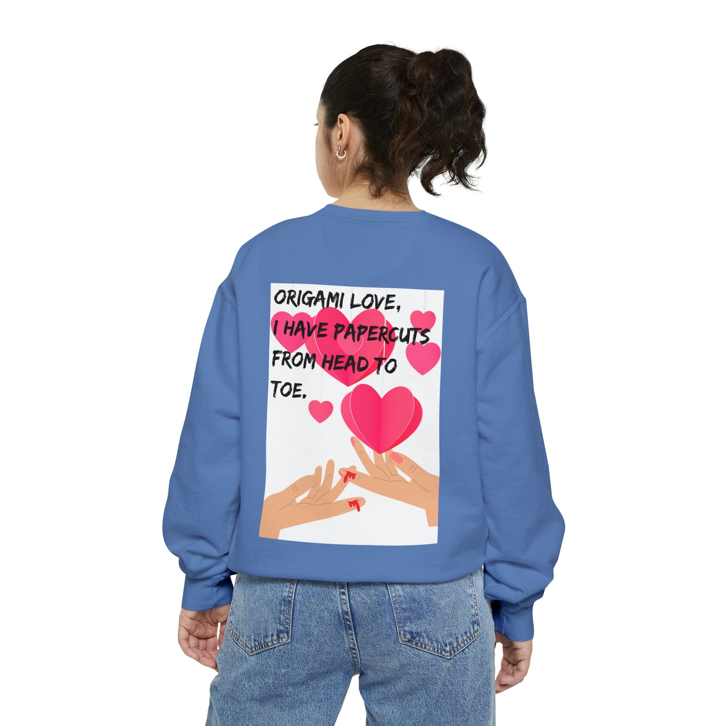 ORIGAME LOVE  Unisex Garment-Dyed Sweatshirt