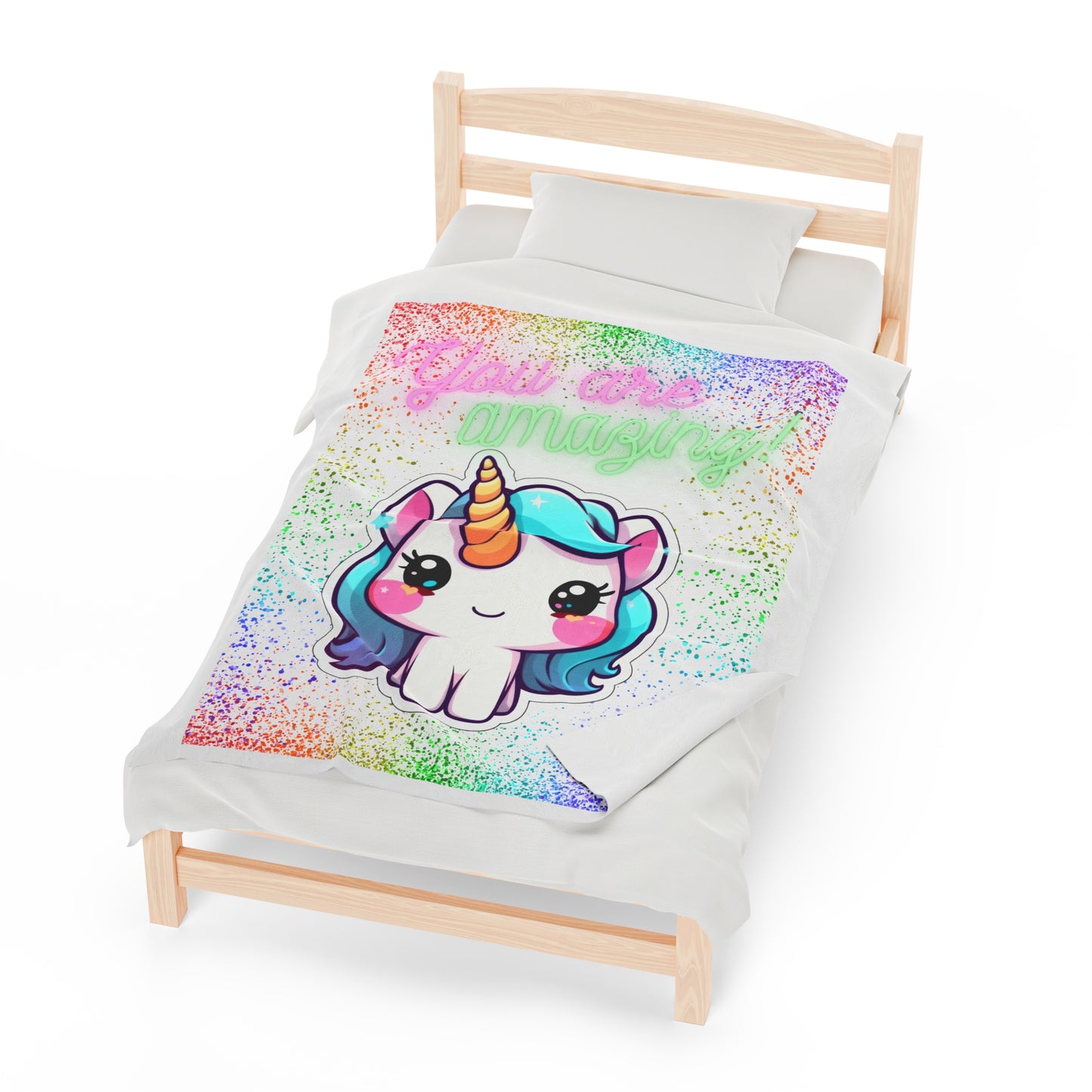 YOU ARE AMAZING UNICORN LOVE Velveteen Plush Blanket