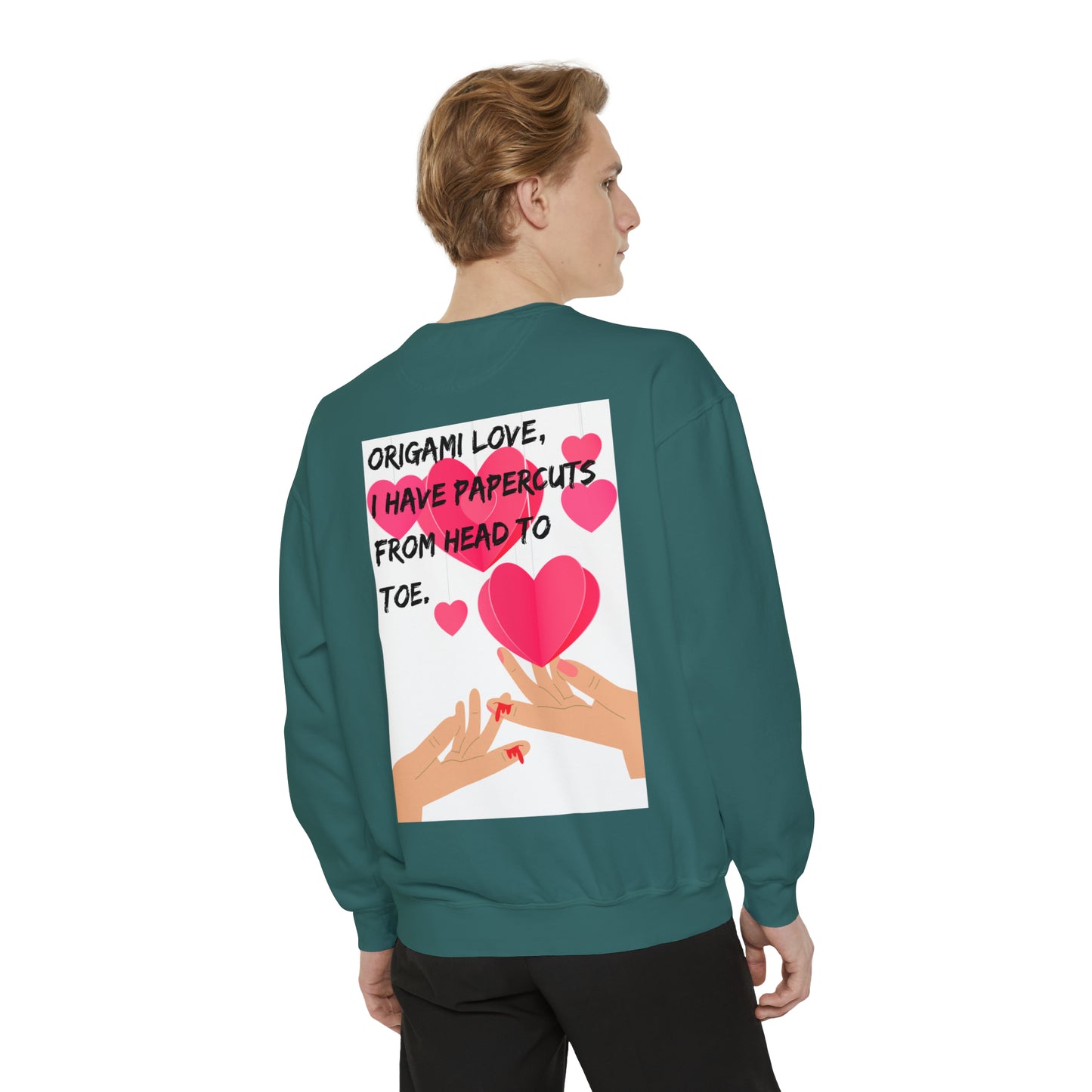 ORIGAME LOVE  Unisex Garment-Dyed Sweatshirt