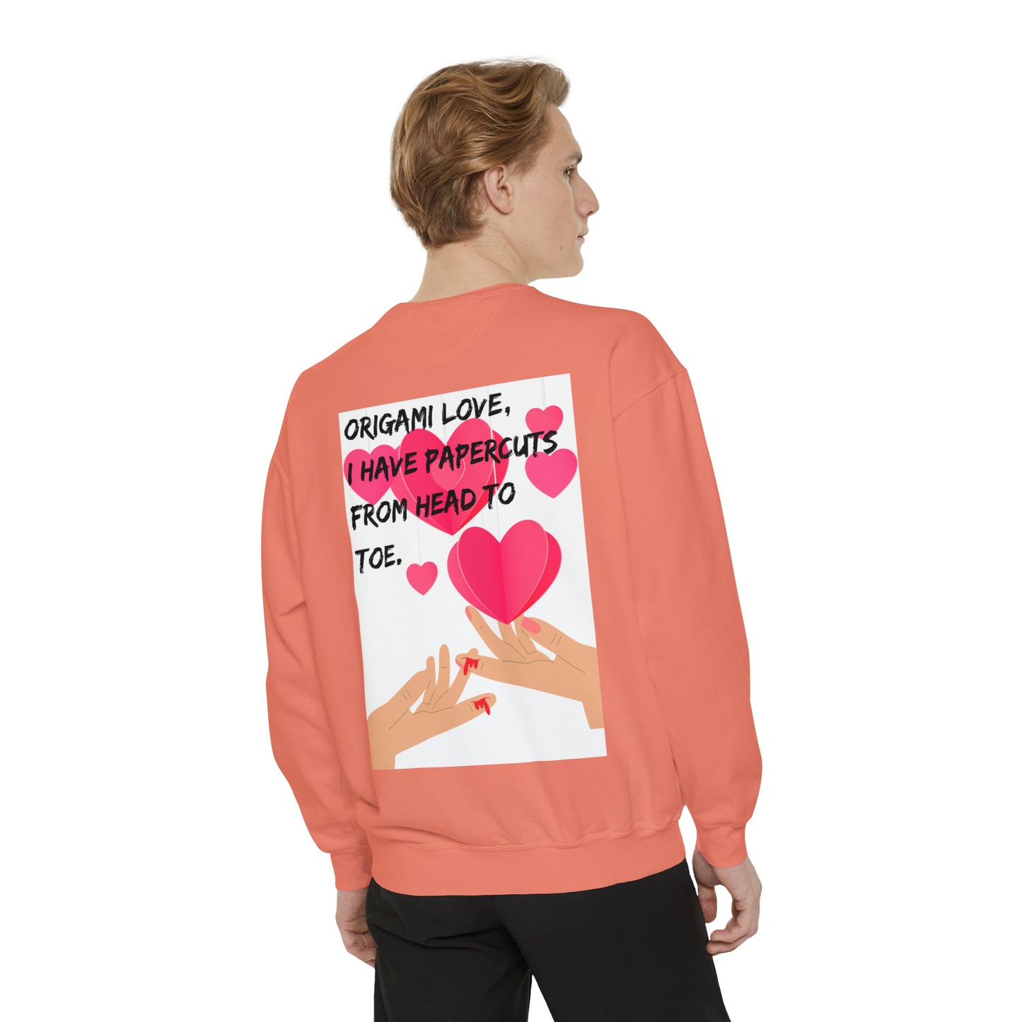 ORIGAME LOVE  Unisex Garment-Dyed Sweatshirt