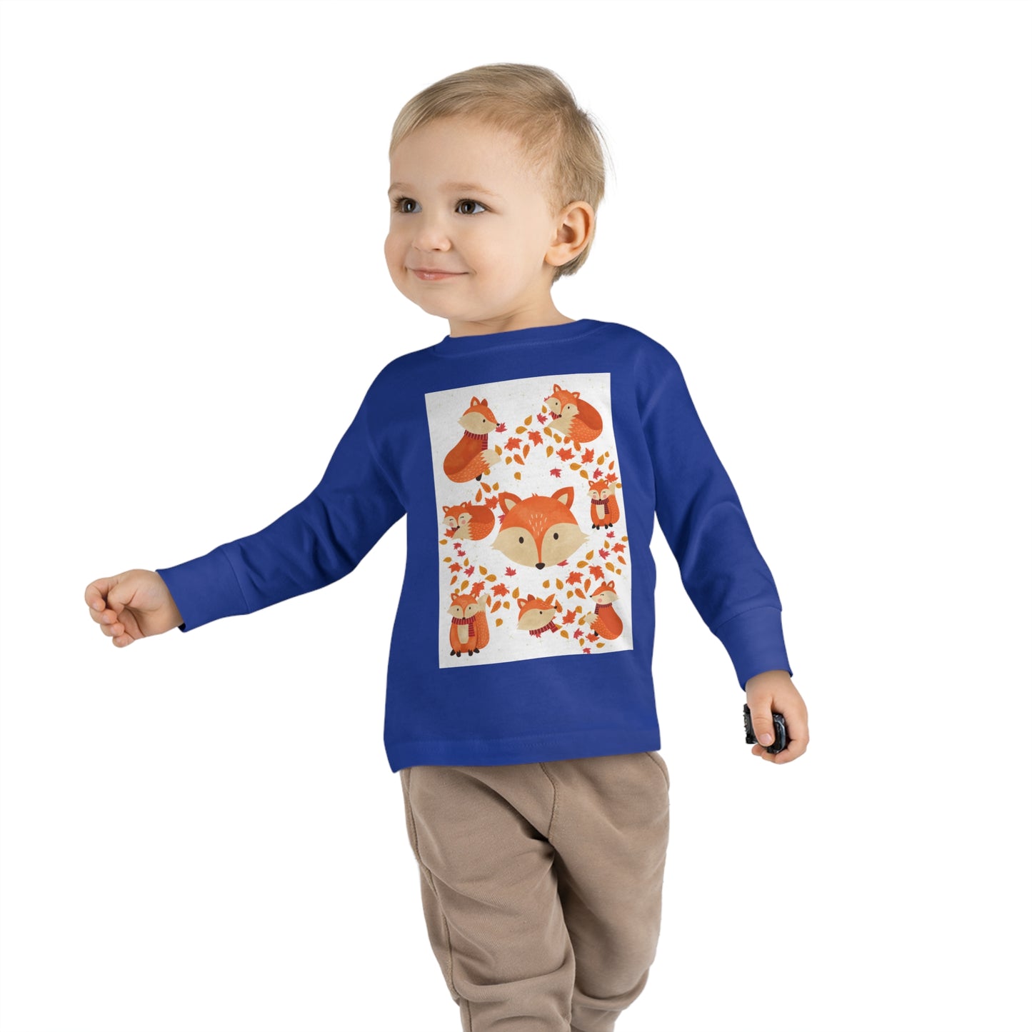 FOX AND LEAVES OF FALL Toddler Long Sleeve Tee