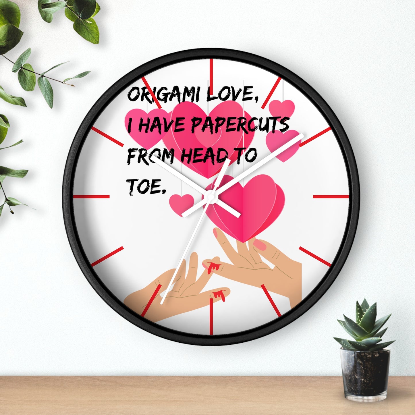 ORIGAMI LOVE Wall Clock