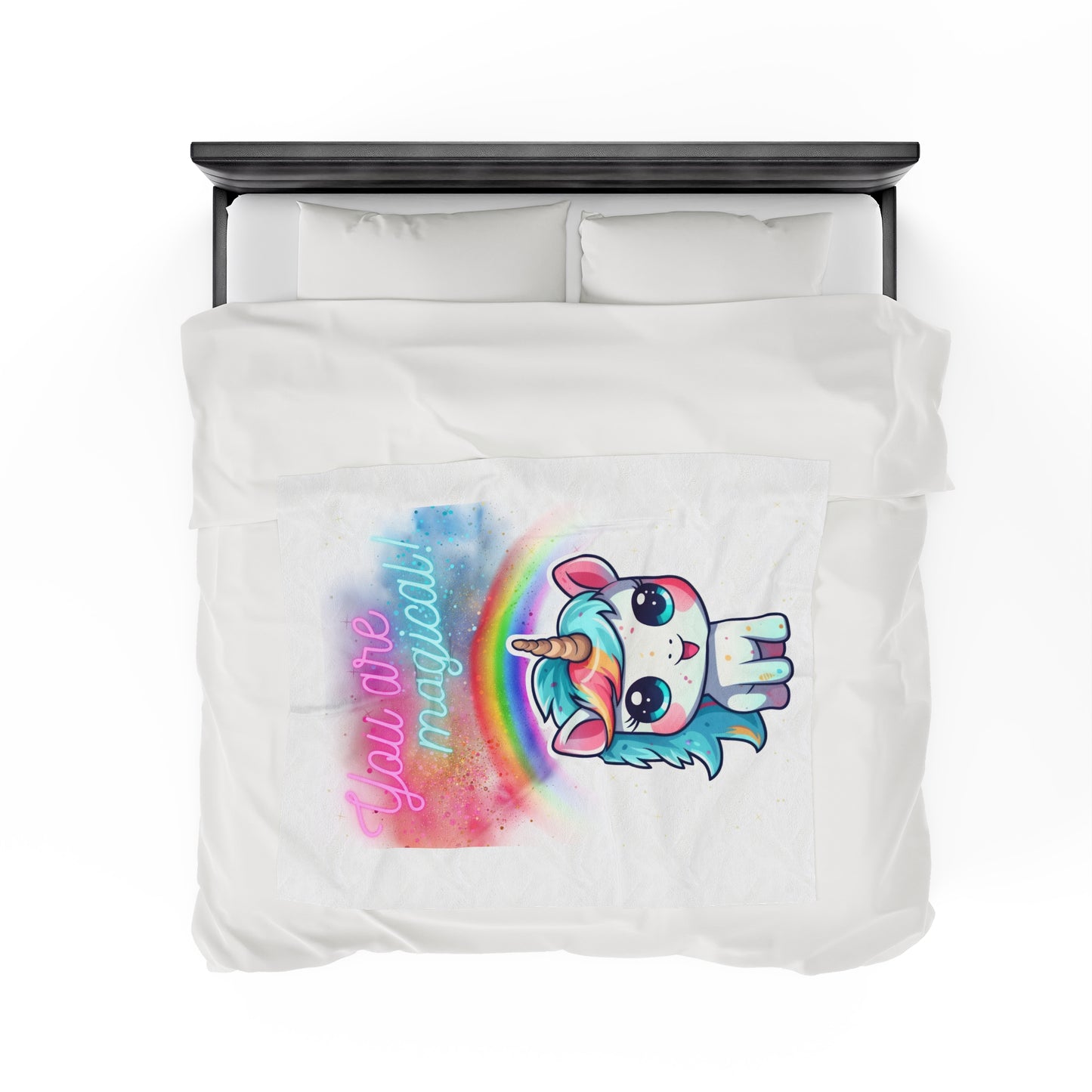 YOU ARE MAGICAL UNICORN LOVE Velveteen Plush Blanket