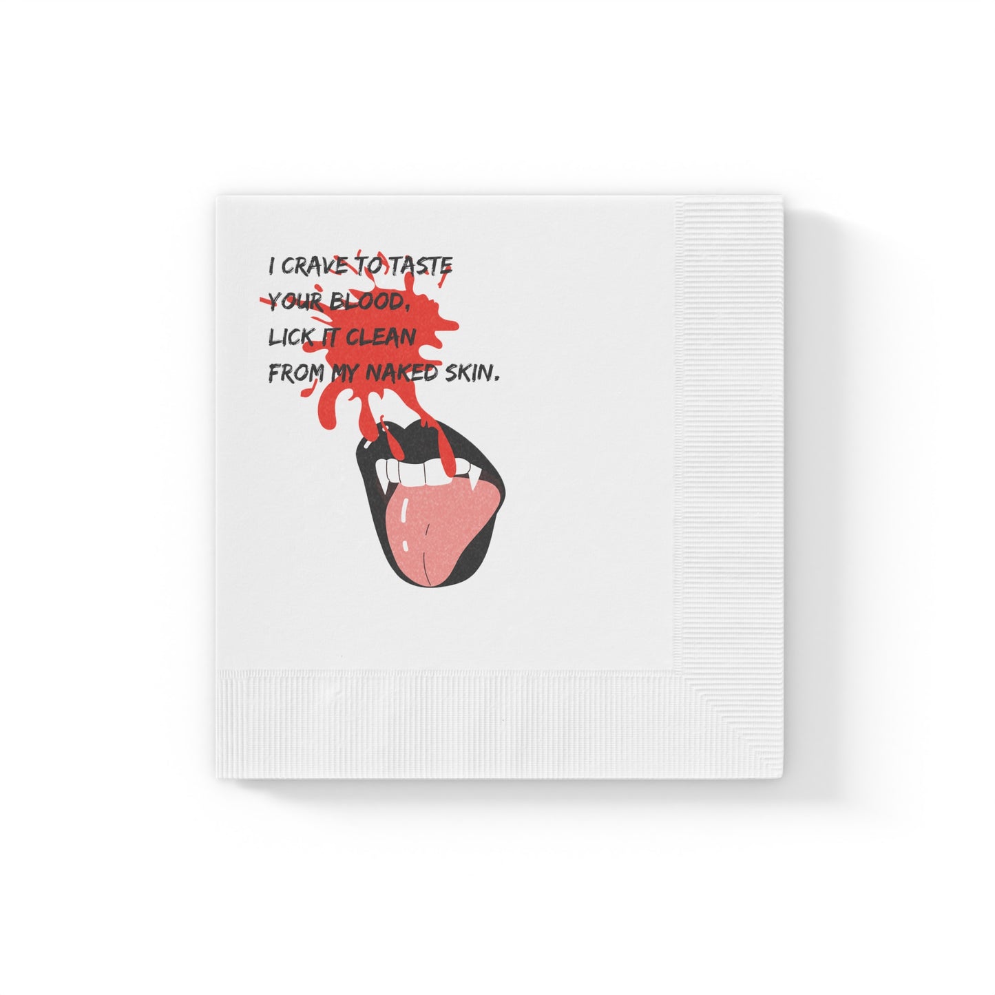 LICK YOU CLEAN White Coined Napkins