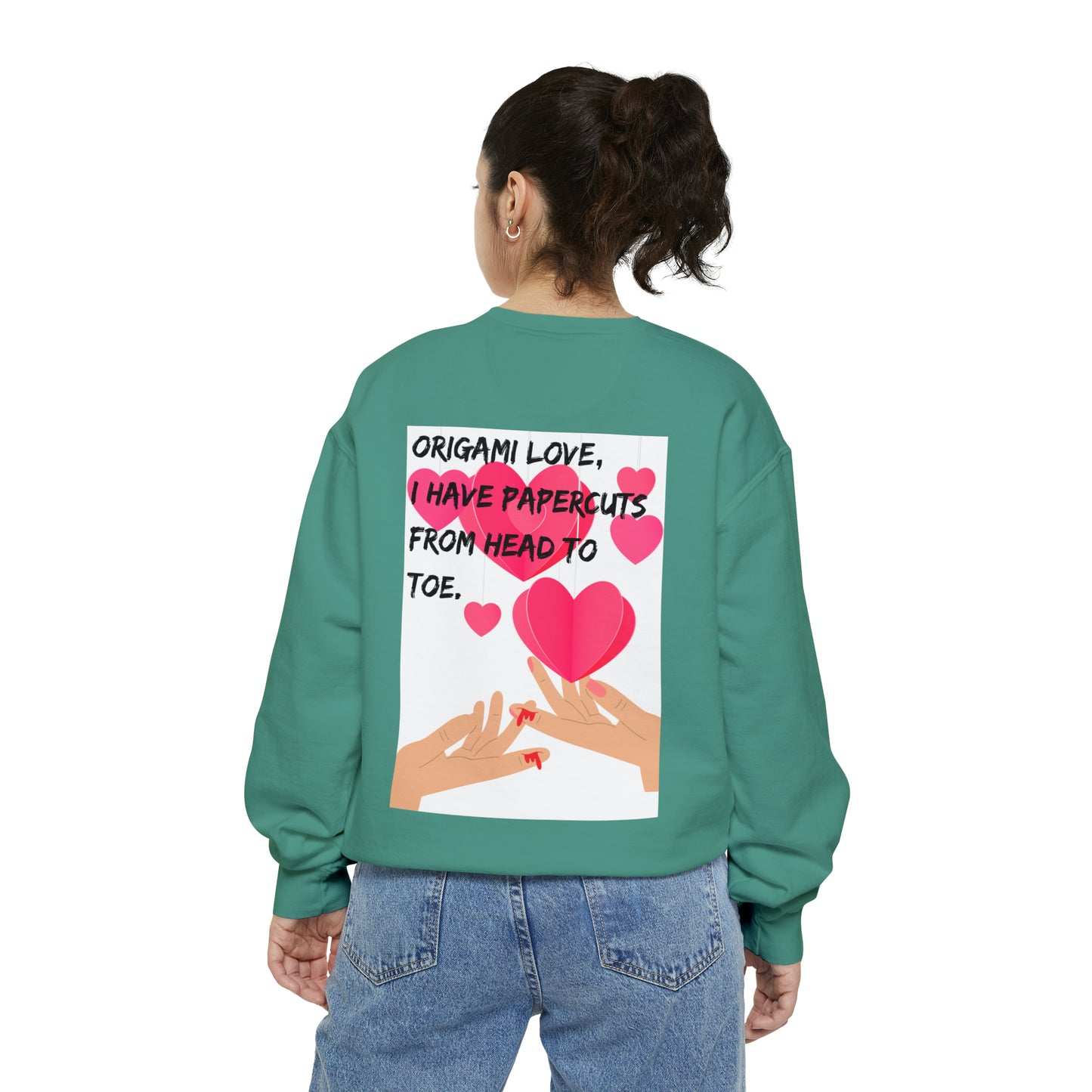 ORIGAME LOVE  Unisex Garment-Dyed Sweatshirt