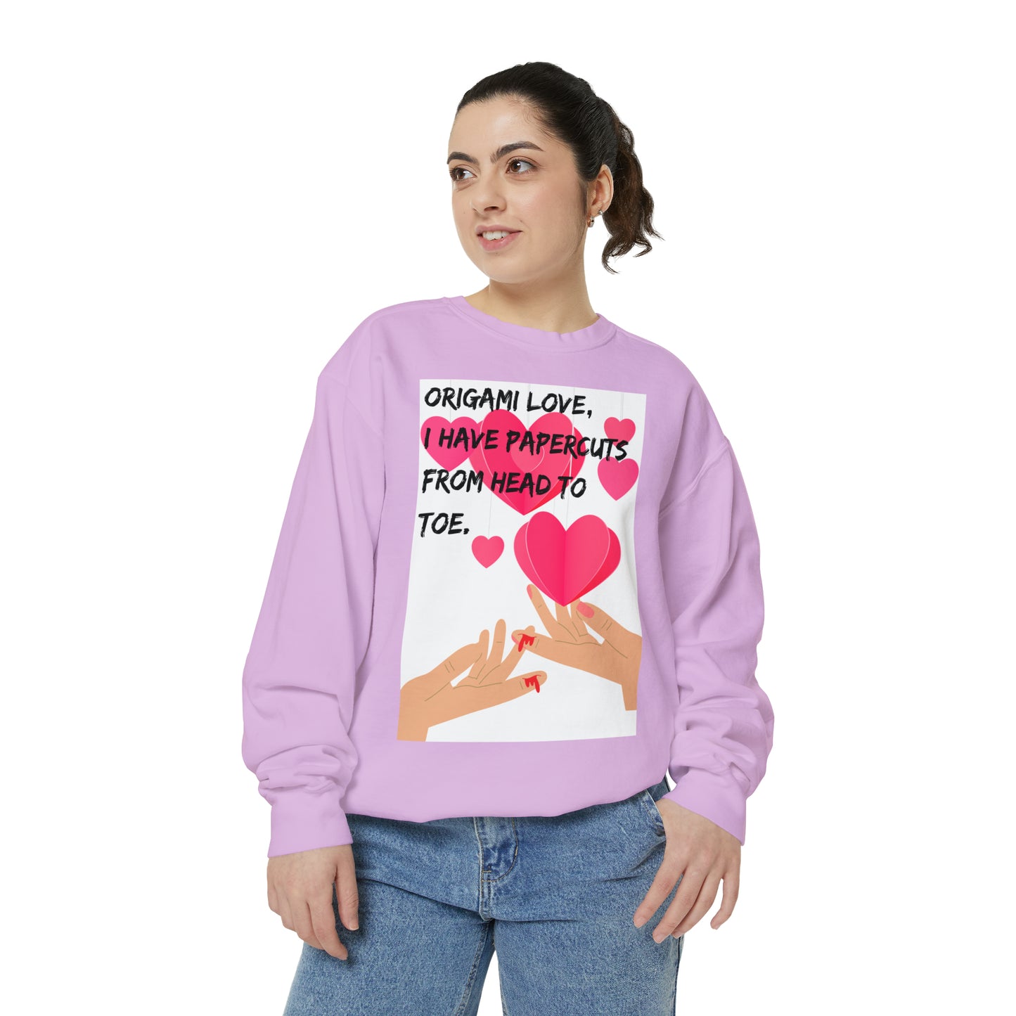 ORIGAME LOVE  Unisex Garment-Dyed Sweatshirt