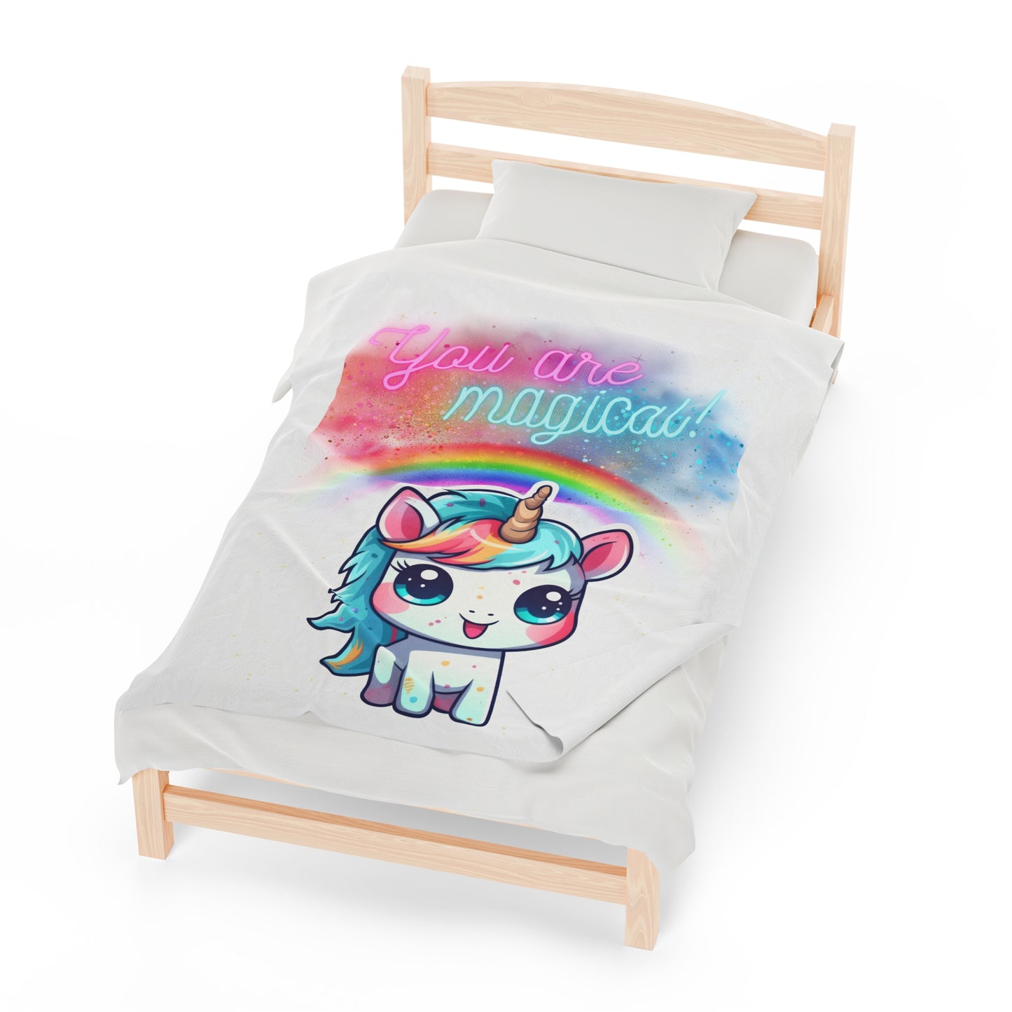 YOU ARE MAGICAL UNICORN LOVE Velveteen Plush Blanket