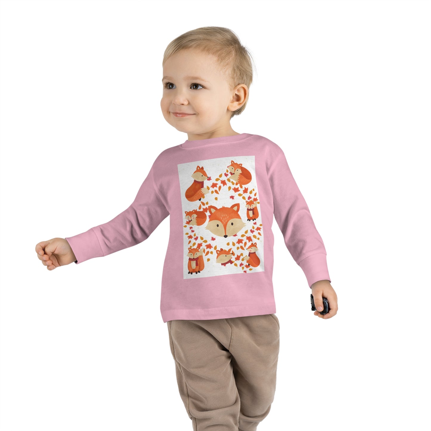 FOX AND LEAVES OF FALL Toddler Long Sleeve Tee