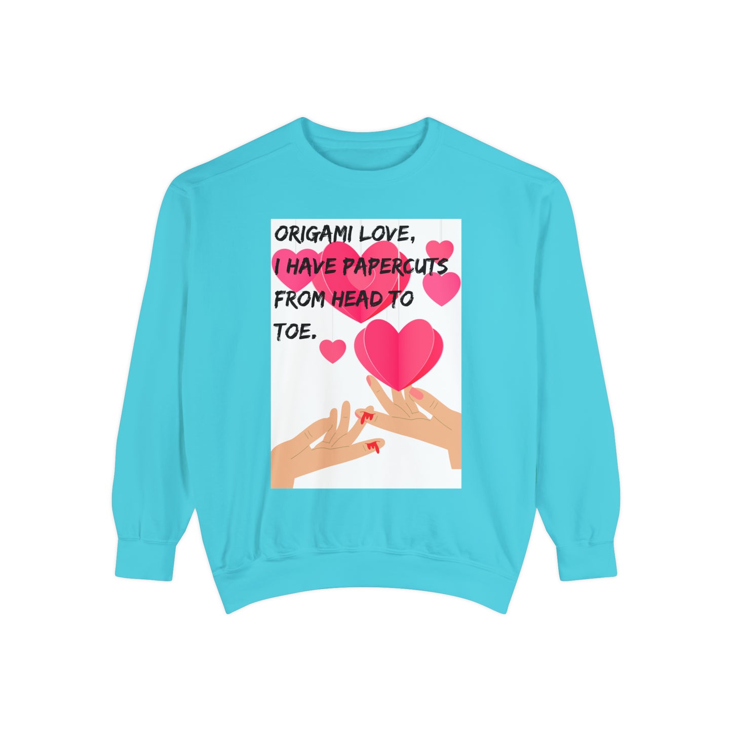 ORIGAME LOVE  Unisex Garment-Dyed Sweatshirt