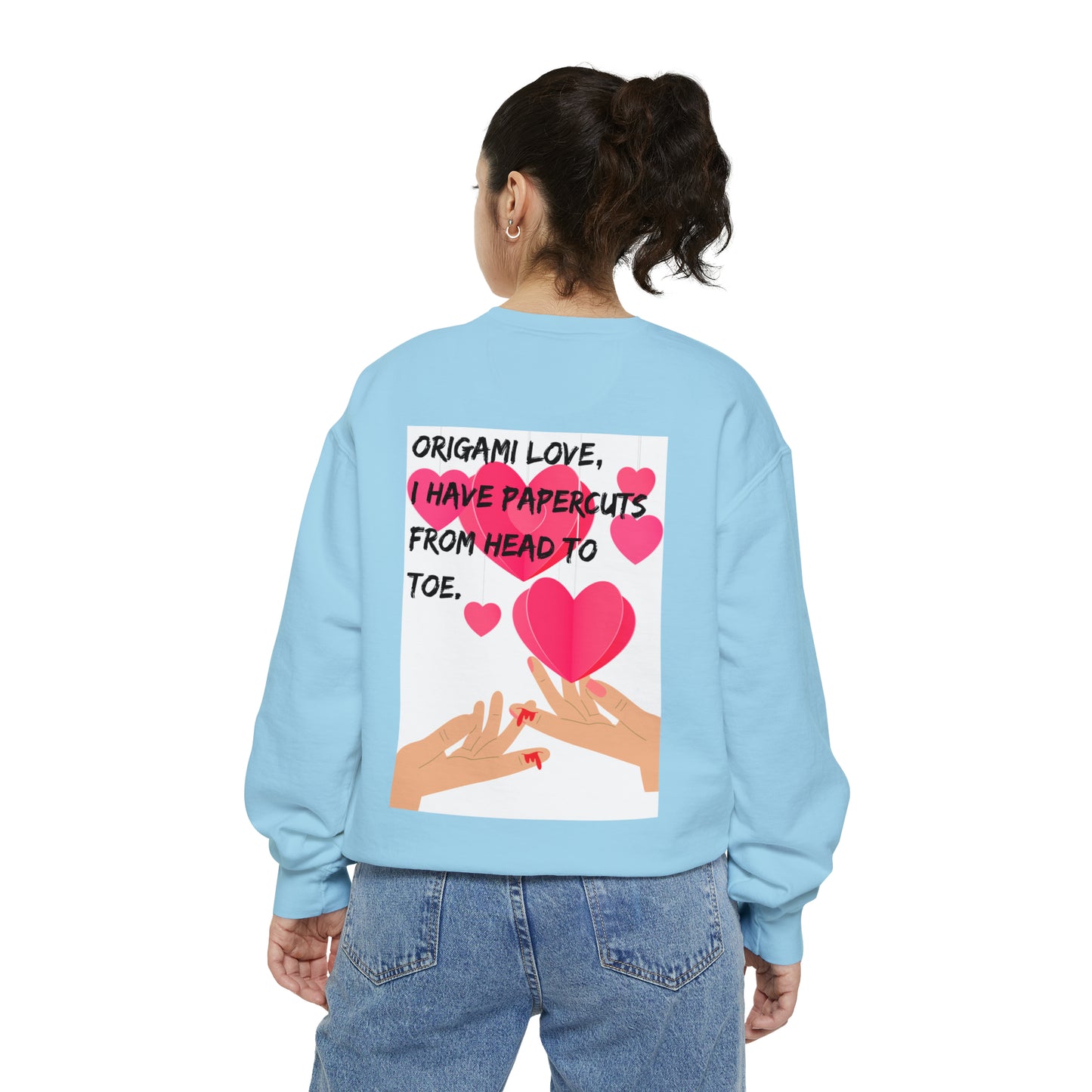 ORIGAME LOVE  Unisex Garment-Dyed Sweatshirt