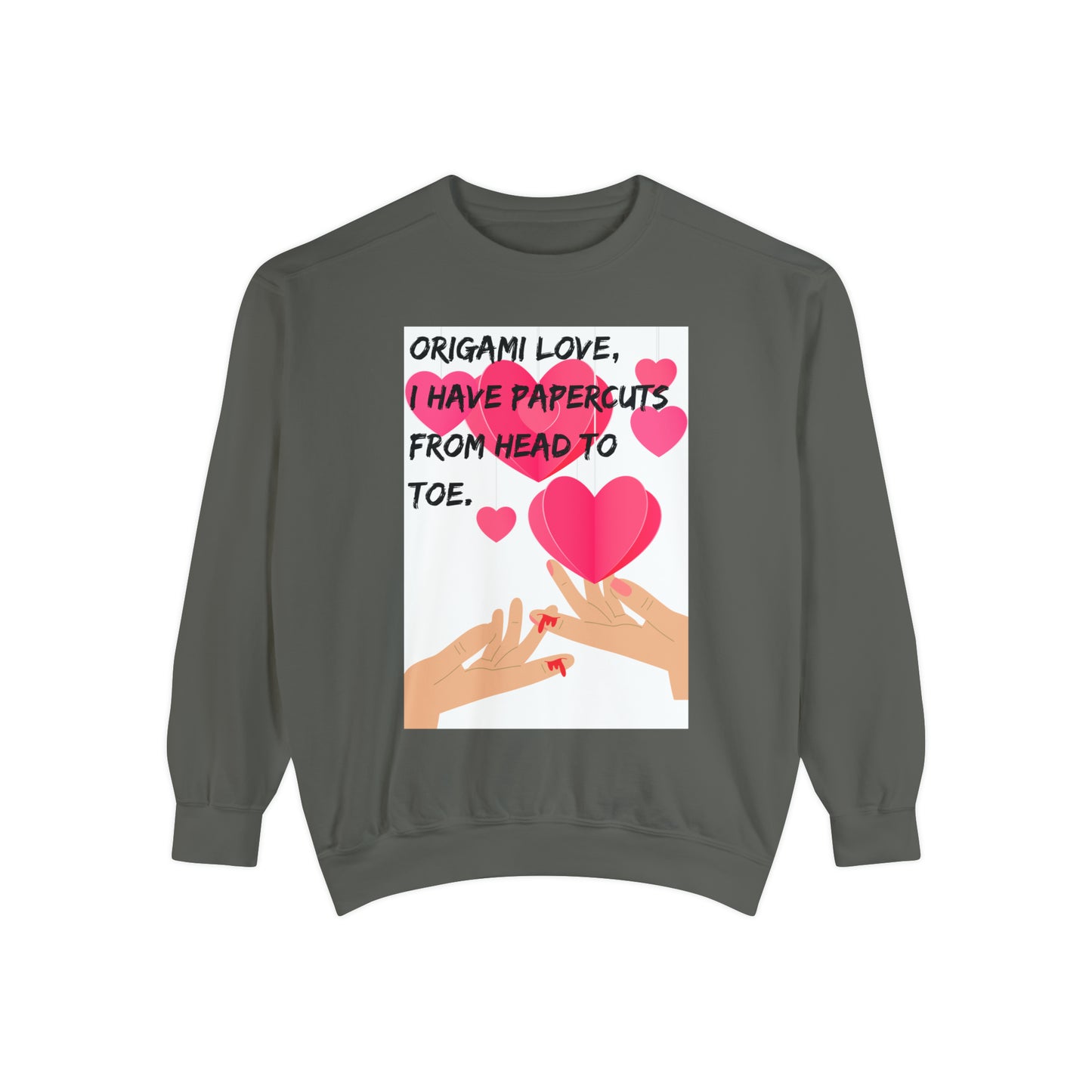 ORIGAME LOVE  Unisex Garment-Dyed Sweatshirt