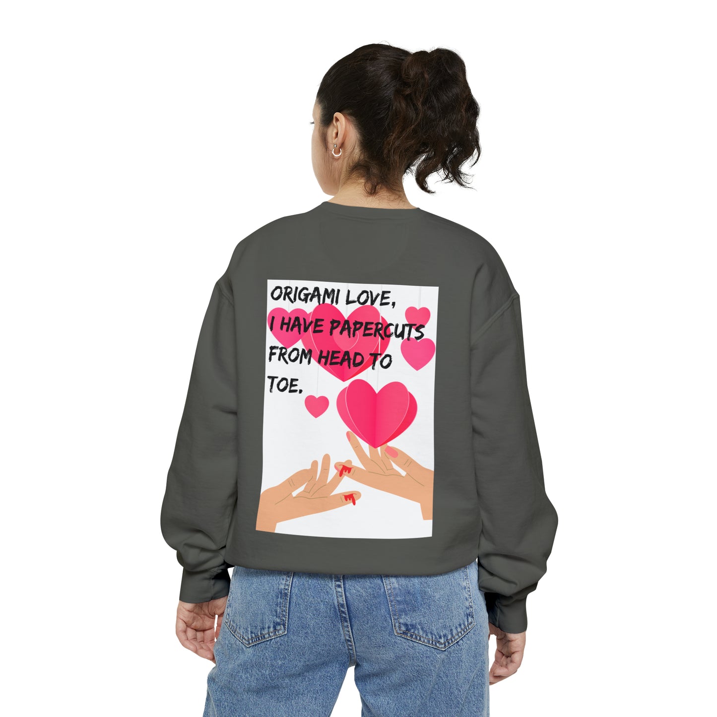 ORIGAME LOVE  Unisex Garment-Dyed Sweatshirt