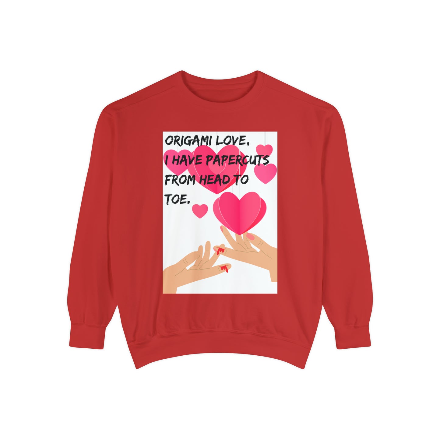 ORIGAME LOVE  Unisex Garment-Dyed Sweatshirt