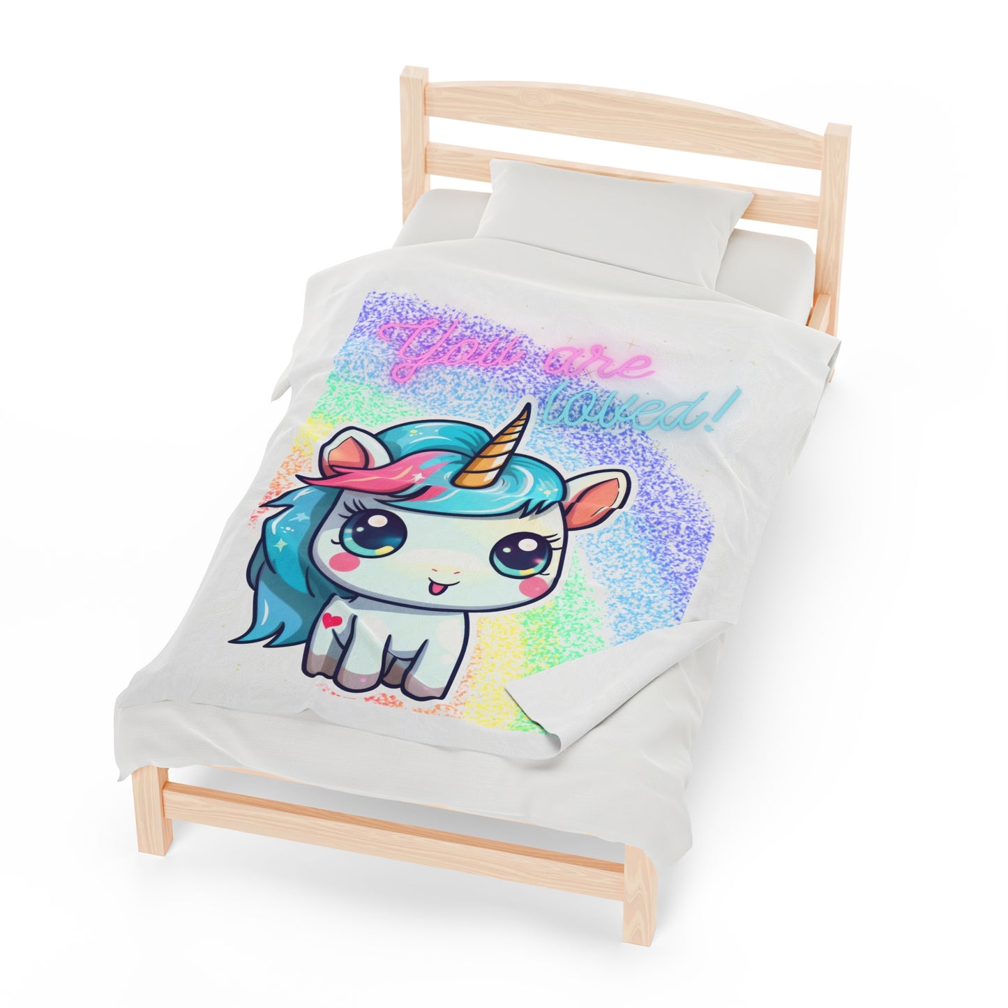 YOU ARE LOVED UNICORN LOVE Velveteen Plush Blanket