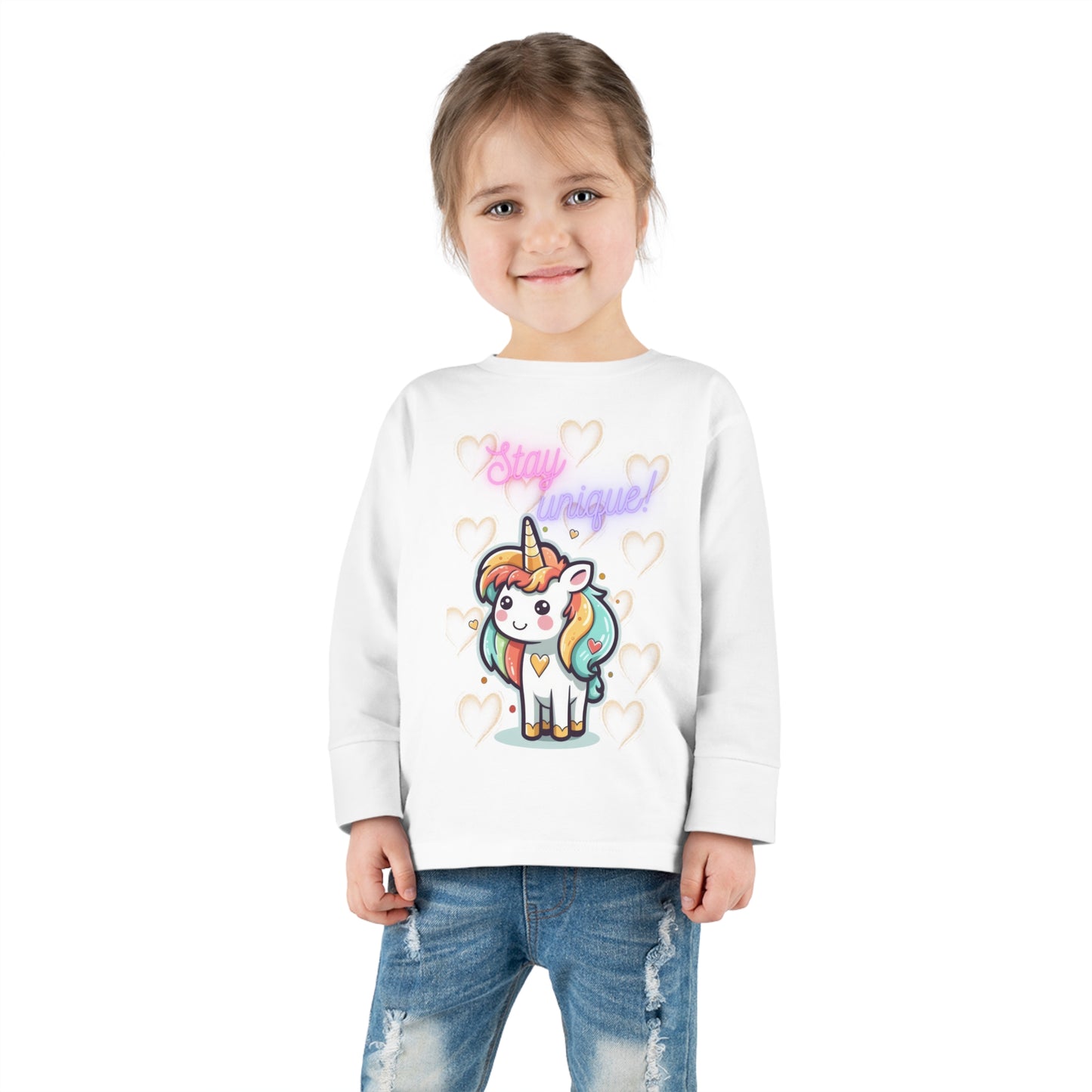 STAY UNIQUE UNICORN LOVE Toddler Long Sleeve Tee