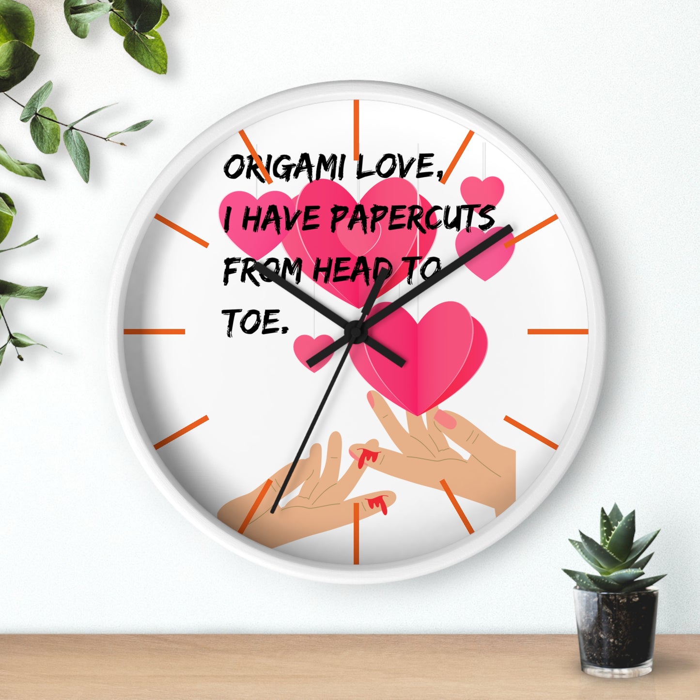 ORIGAMI LOVE Wall Clock