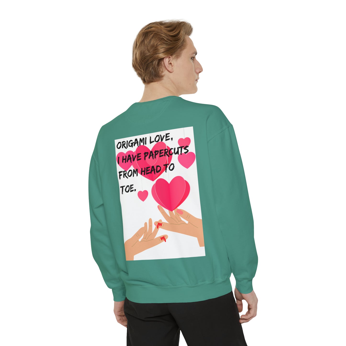 ORIGAME LOVE  Unisex Garment-Dyed Sweatshirt