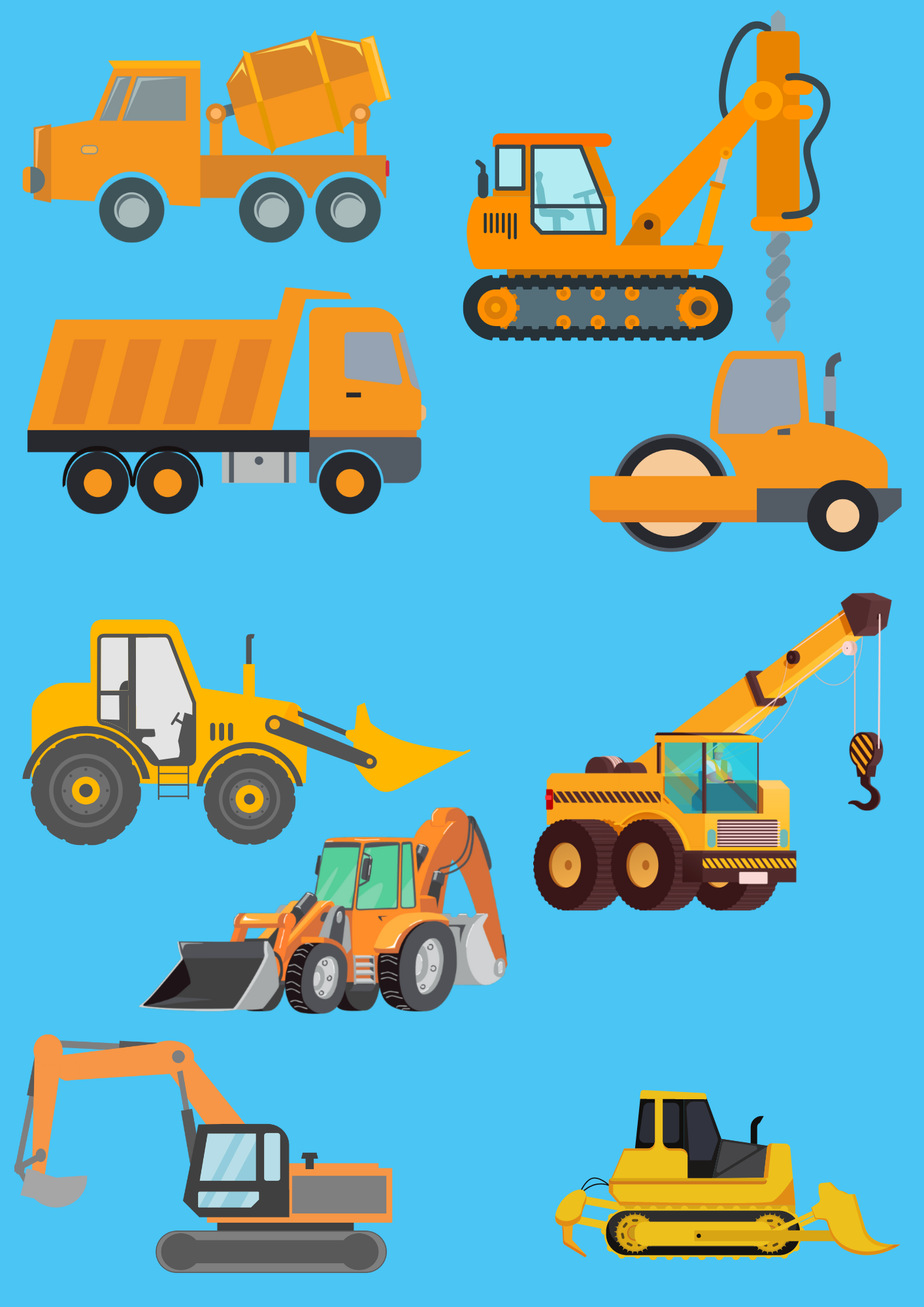 Seamless Construction Fabric-2 For Kids Room, Curtains, Pillows, Clothes, Sheets, Crafting, Sewing, PJS, Pants, Boxers (19 COLORS)