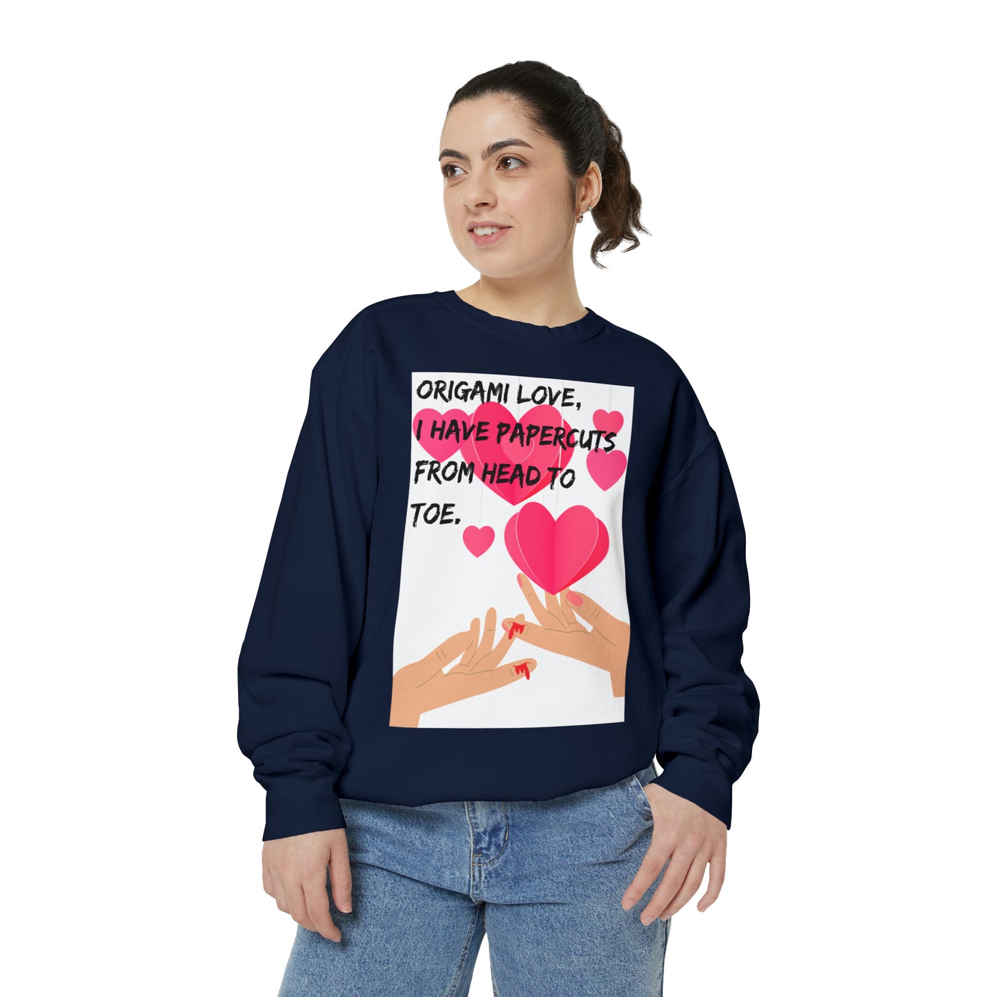 ORIGAME LOVE  Unisex Garment-Dyed Sweatshirt