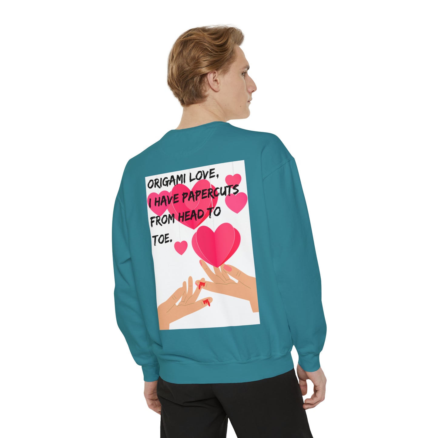 ORIGAME LOVE  Unisex Garment-Dyed Sweatshirt