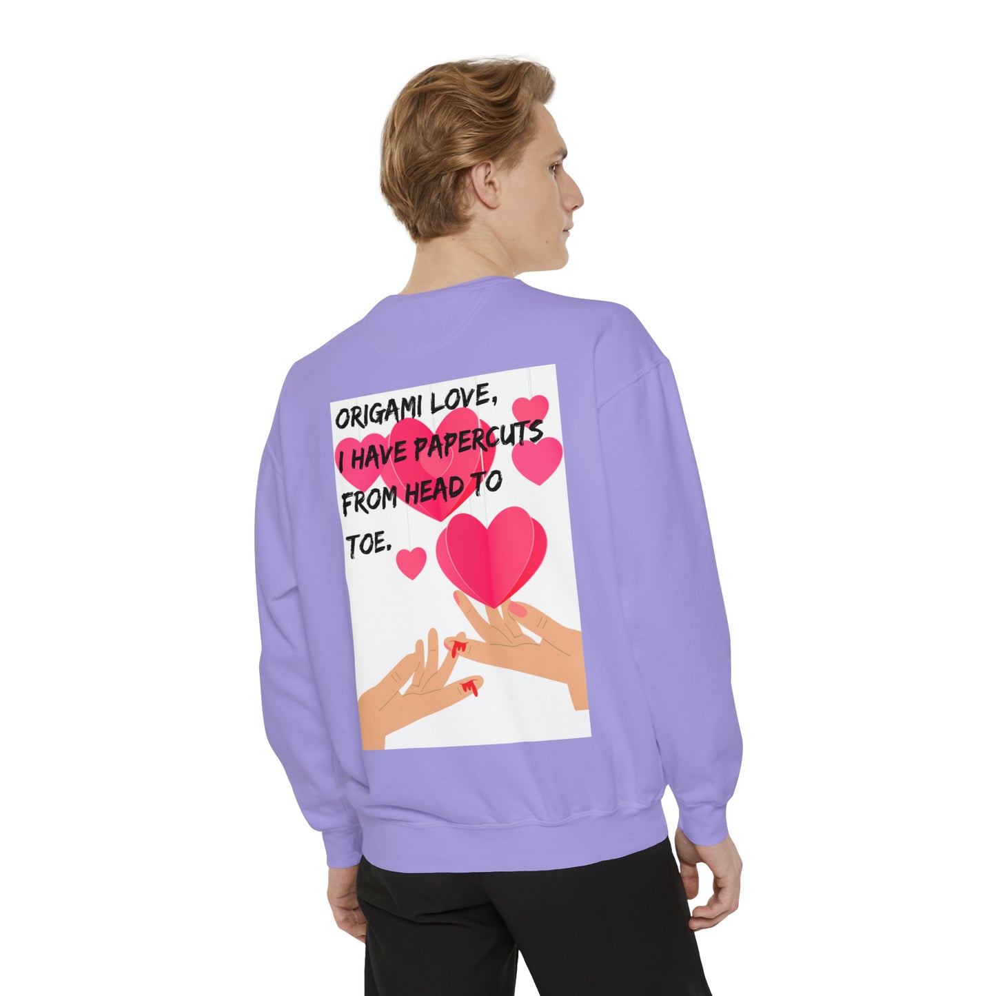 ORIGAME LOVE  Unisex Garment-Dyed Sweatshirt