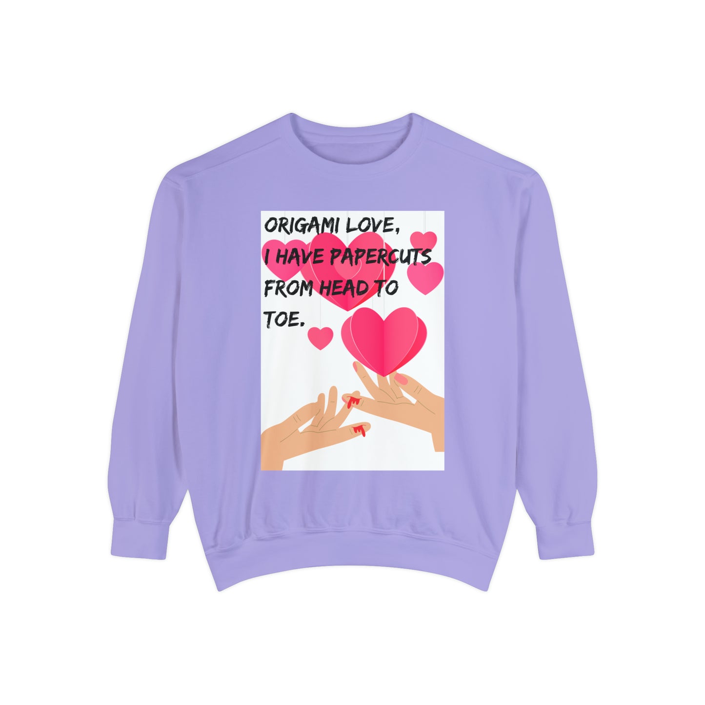 ORIGAME LOVE  Unisex Garment-Dyed Sweatshirt
