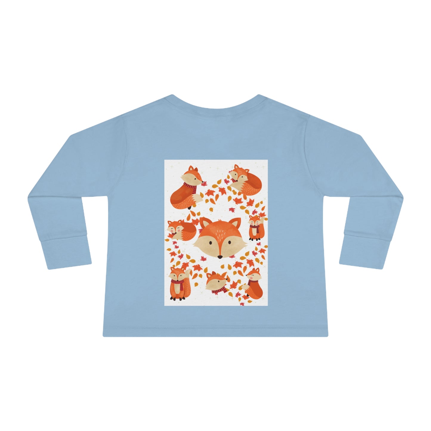 FOX AND LEAVES OF FALL Toddler Long Sleeve Tee