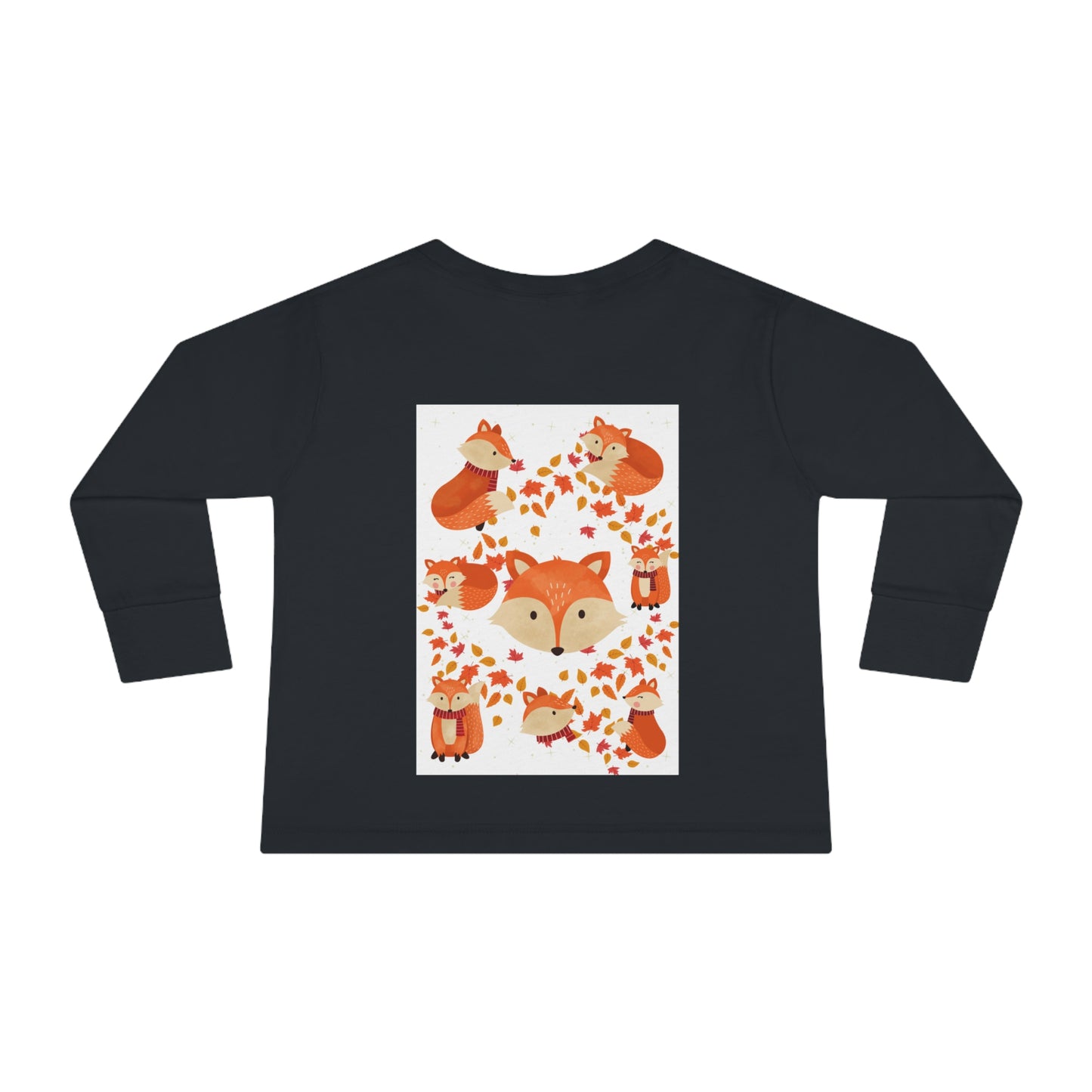 FOX AND LEAVES OF FALL Toddler Long Sleeve Tee