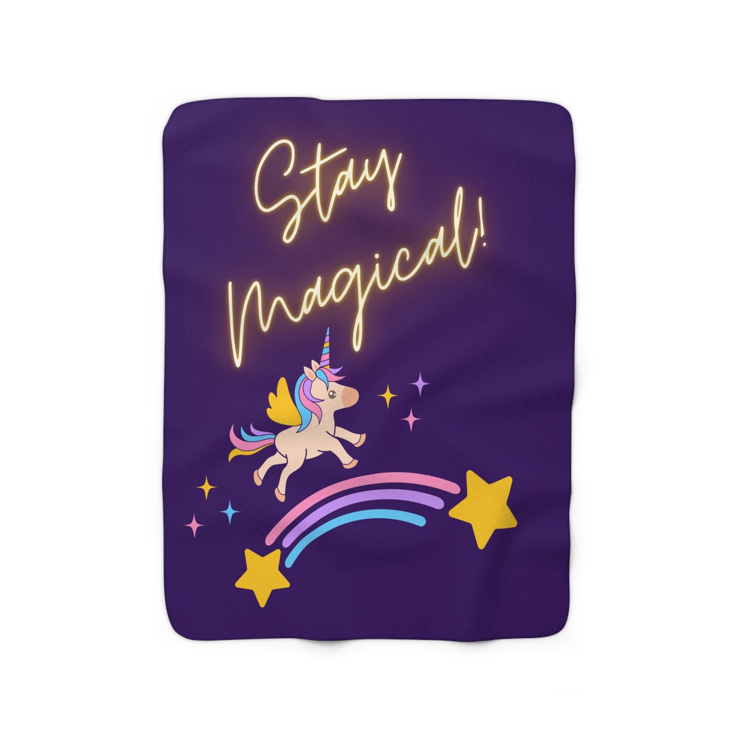STAY MAGICAL UNICORN LOVE Sherpa Fleece Blanket