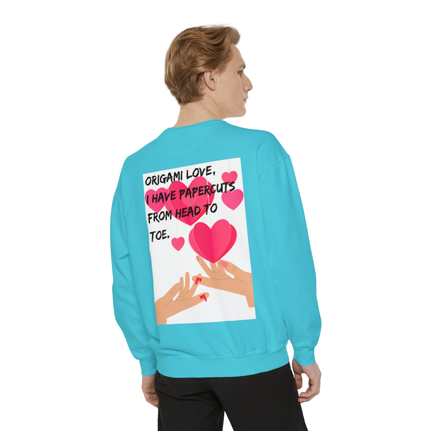 ORIGAME LOVE  Unisex Garment-Dyed Sweatshirt