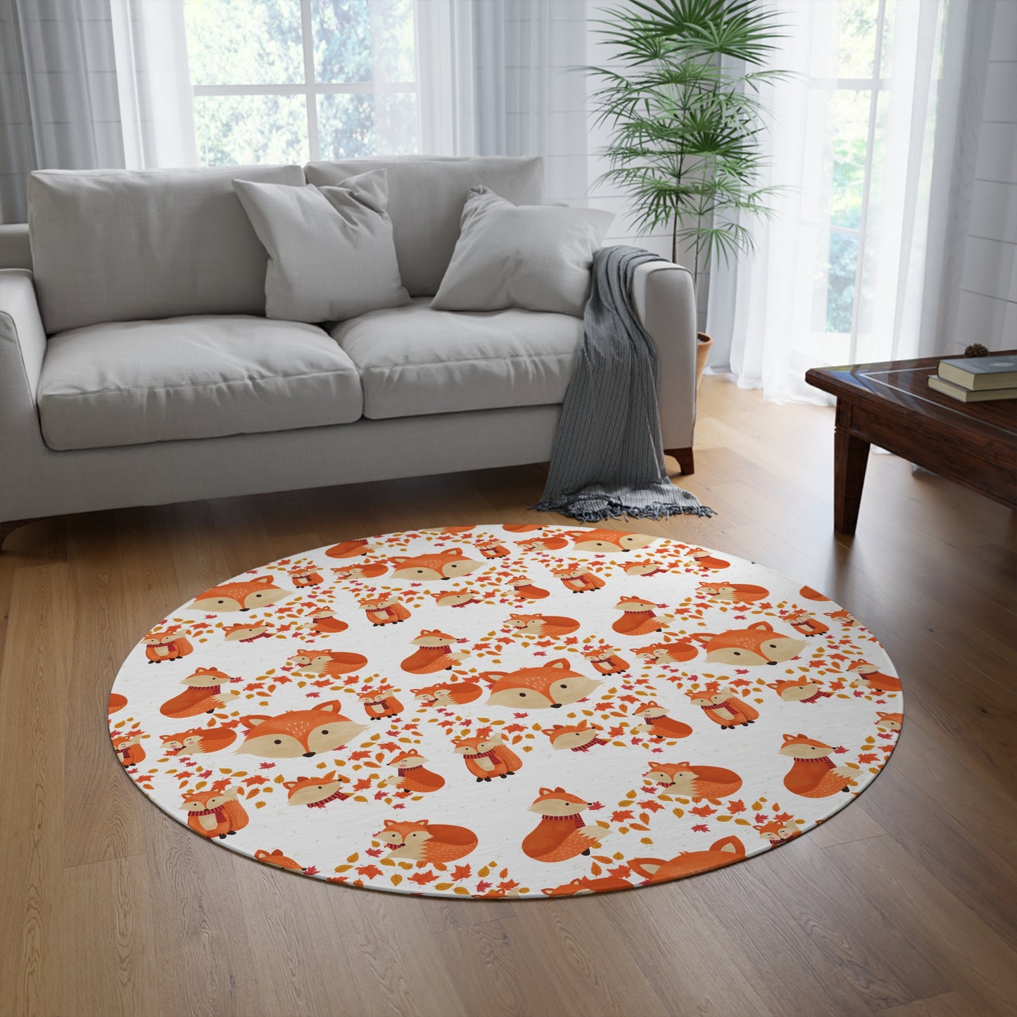FOXY FOX LADY Round Rug