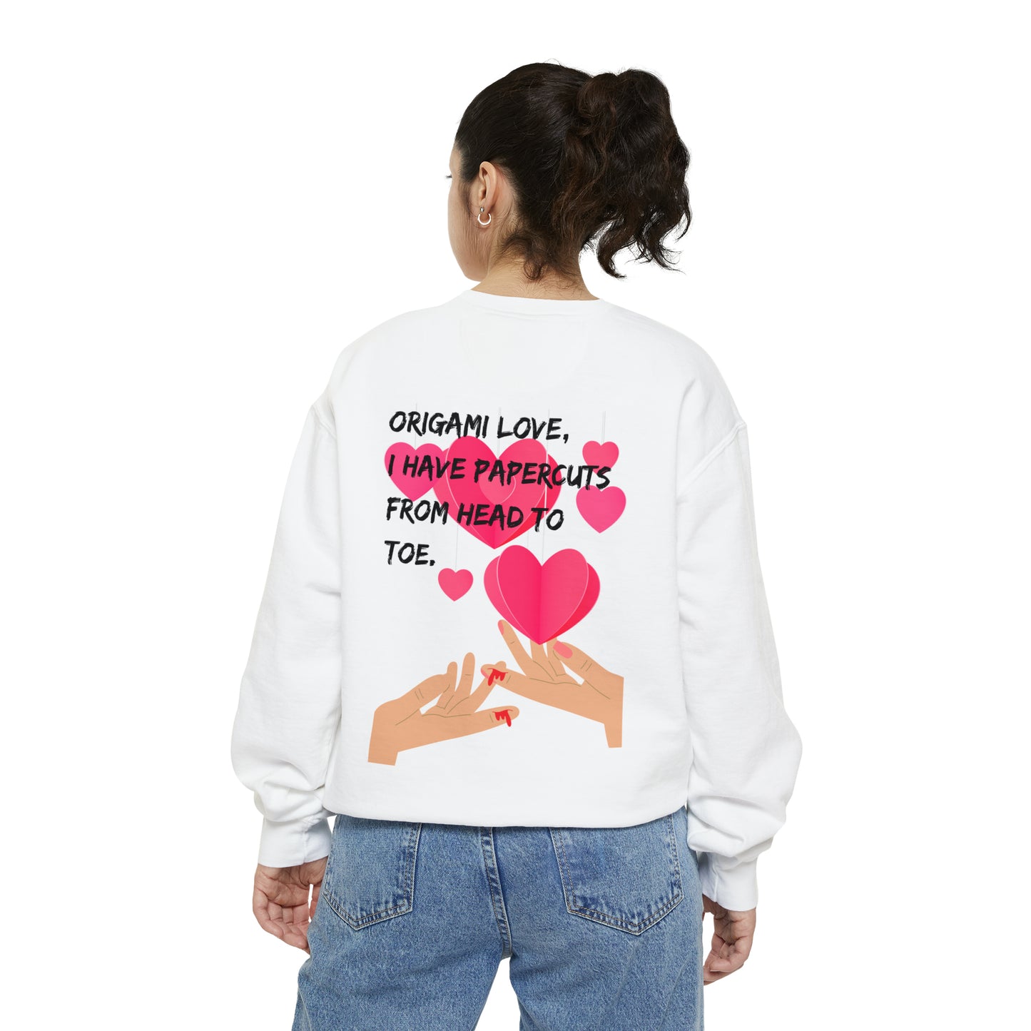 ORIGAME LOVE  Unisex Garment-Dyed Sweatshirt