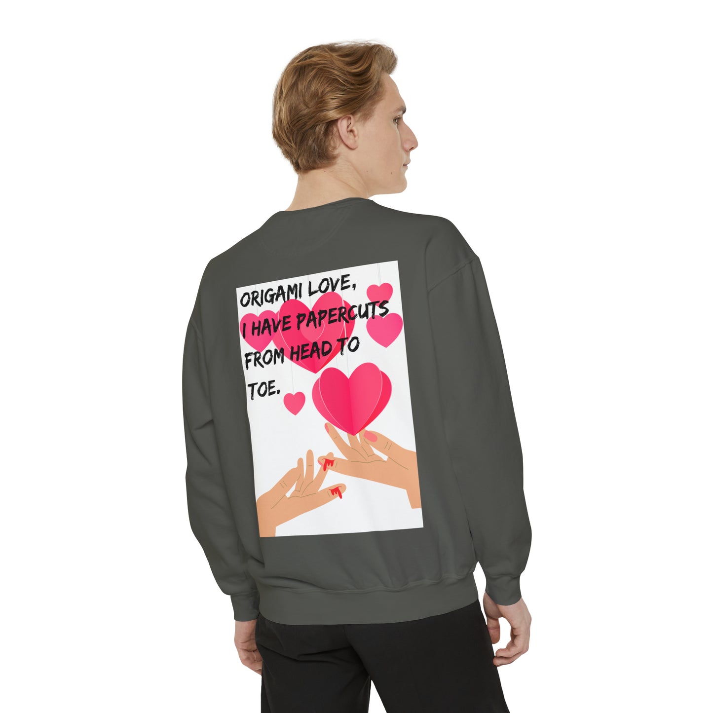 ORIGAME LOVE  Unisex Garment-Dyed Sweatshirt