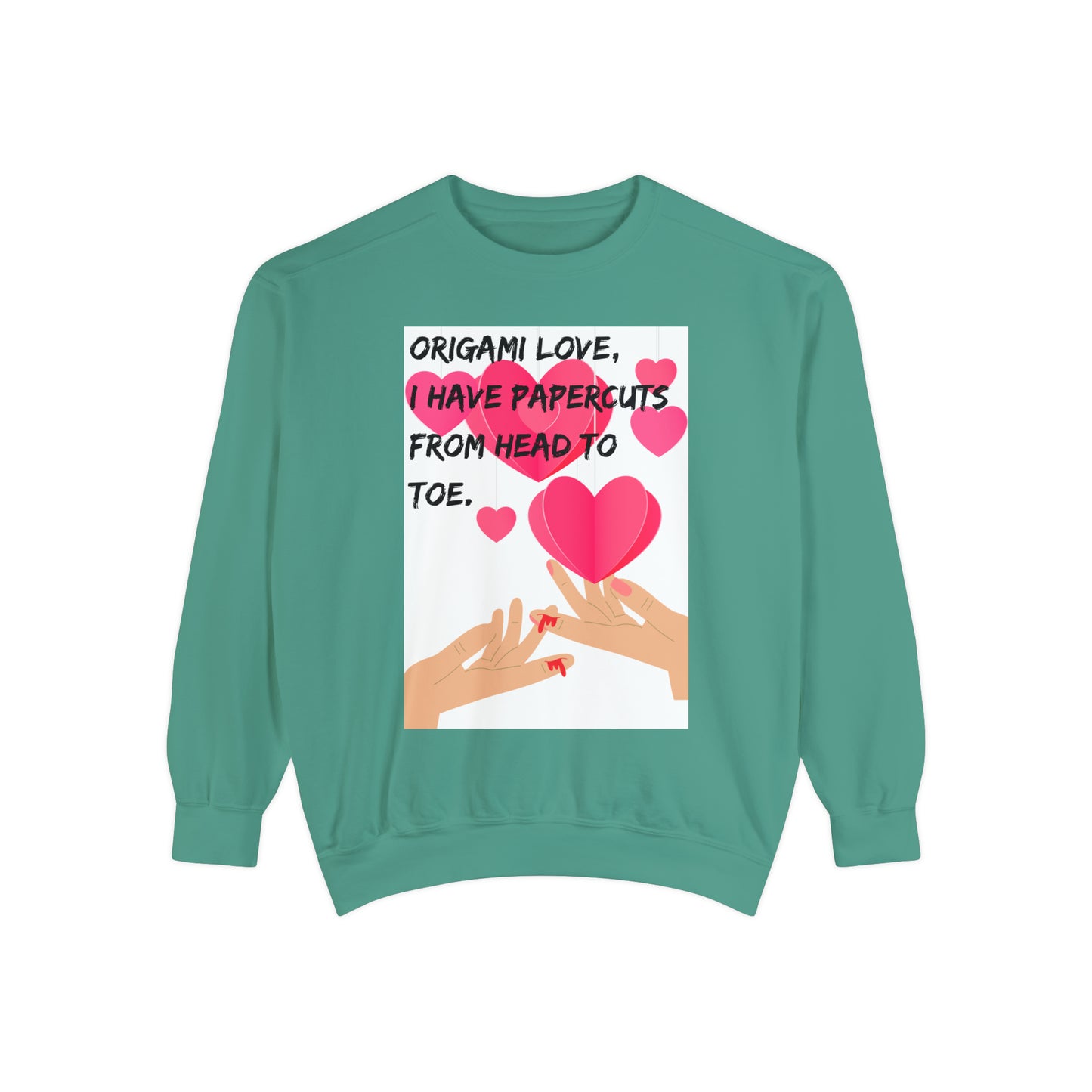 ORIGAME LOVE  Unisex Garment-Dyed Sweatshirt