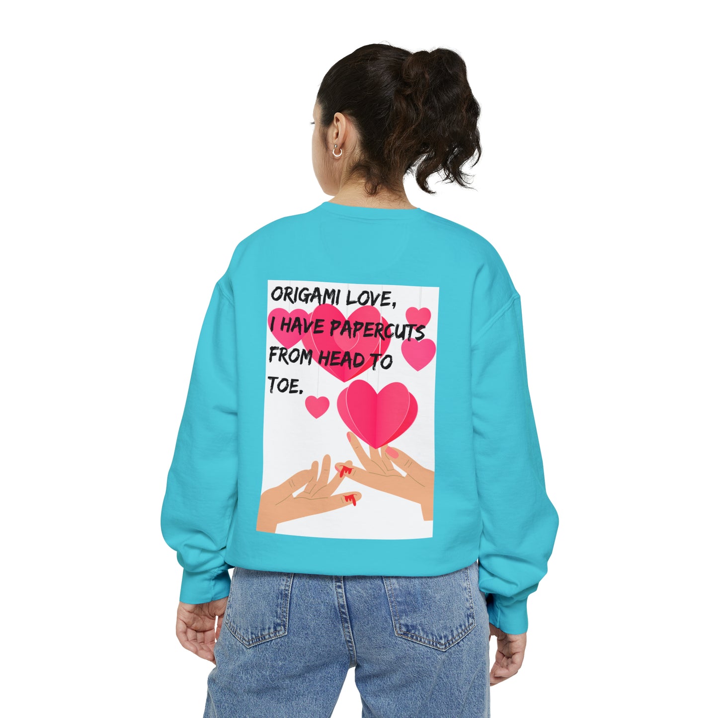 ORIGAME LOVE  Unisex Garment-Dyed Sweatshirt