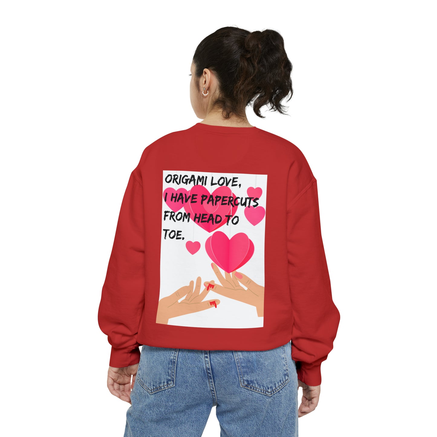 ORIGAME LOVE  Unisex Garment-Dyed Sweatshirt