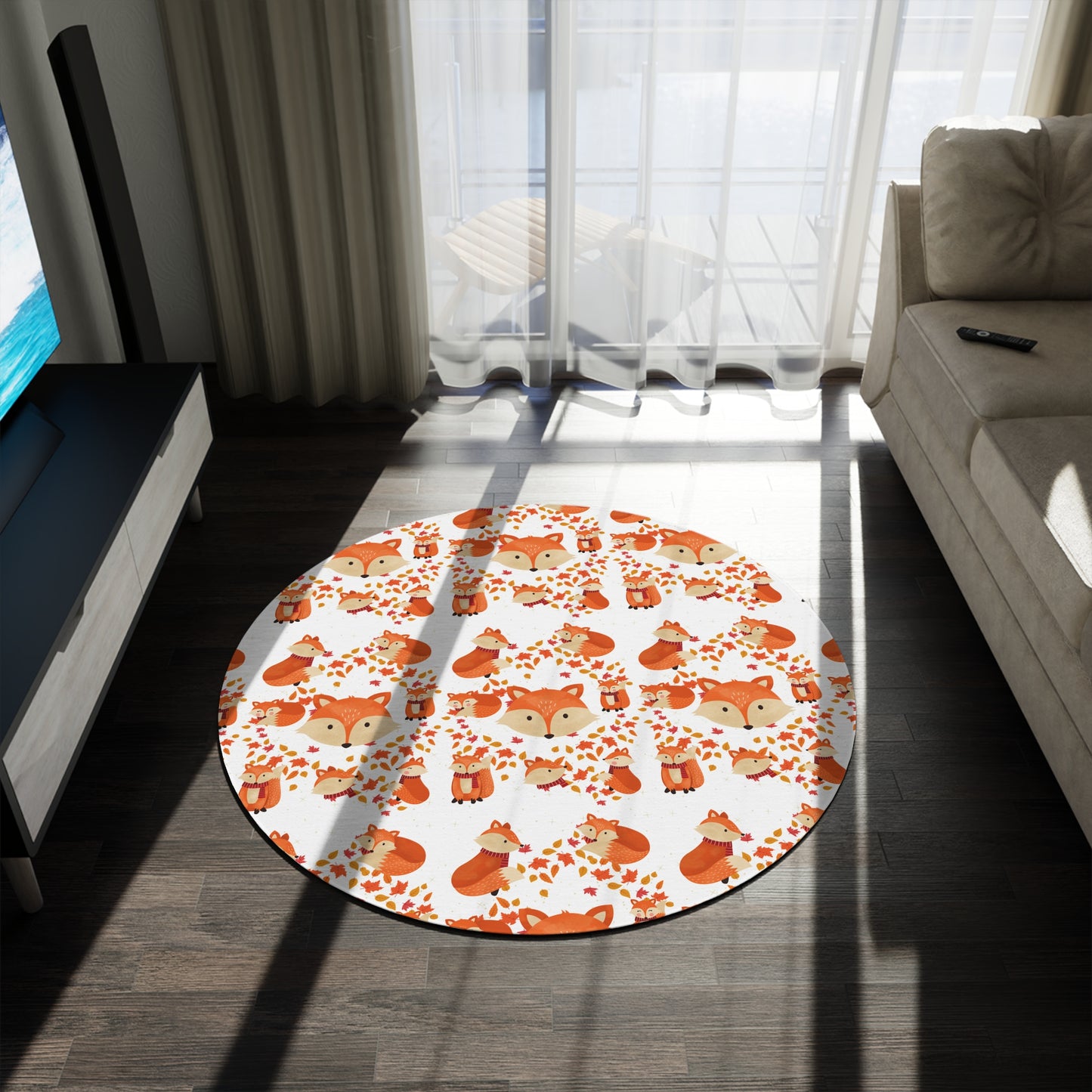 FOXY FOX LADY Round Rug