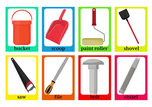 TOOLS FLASHCARD: Memory And Matching Game: 64 CARDS (32 PAIRS)