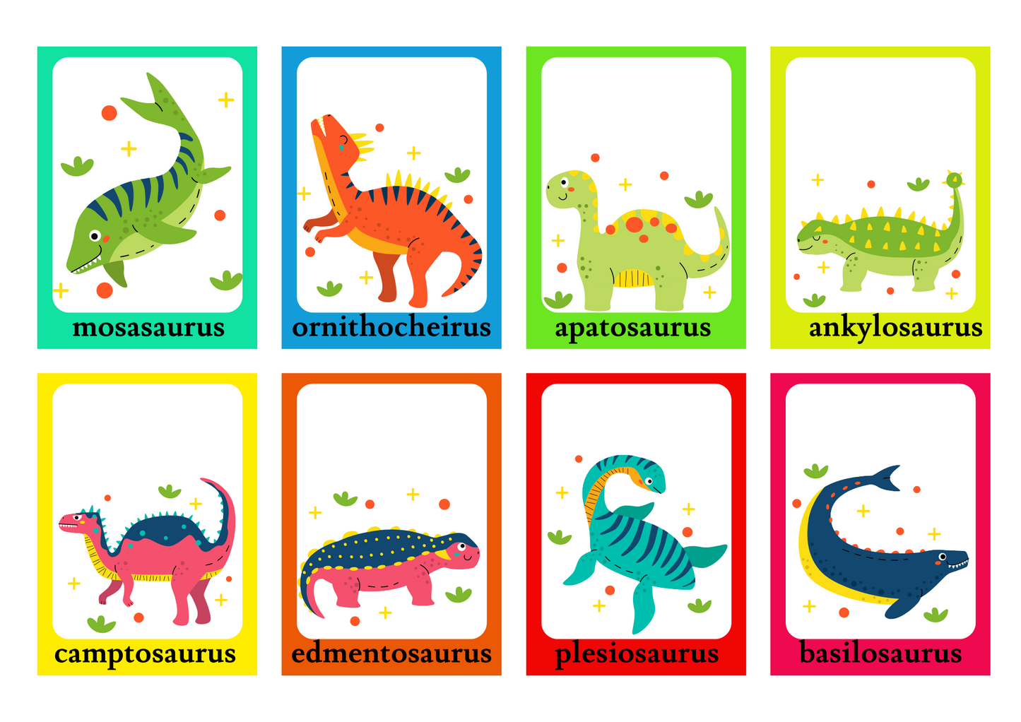 DINASOUR FLASHCARD: Memory And Matching Game: 56 CARDS (28 PAIRS)