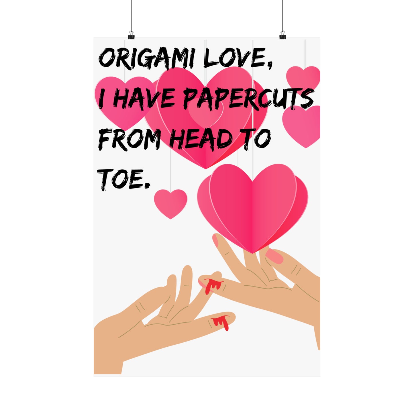 ORIGAME LOVE    Matte Vertical Posters