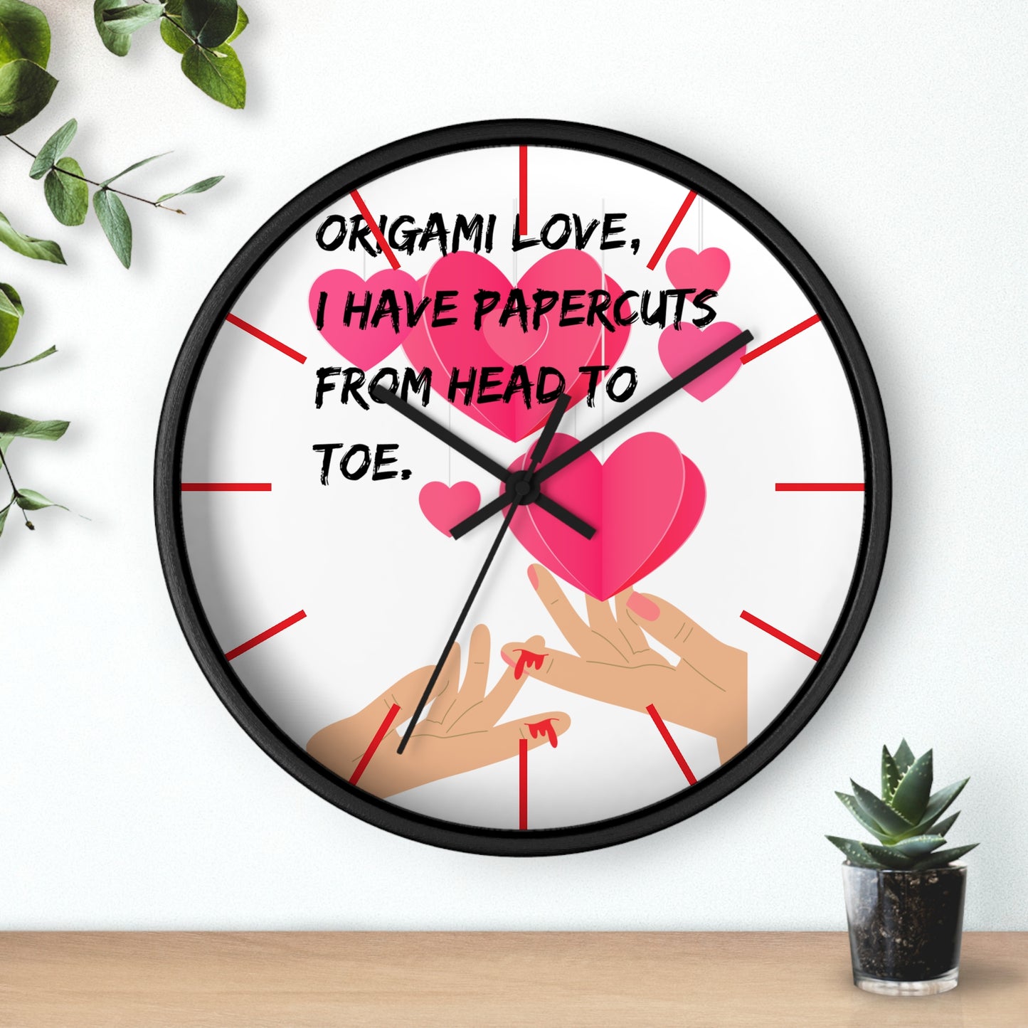 ORIGAMI LOVE Wall Clock