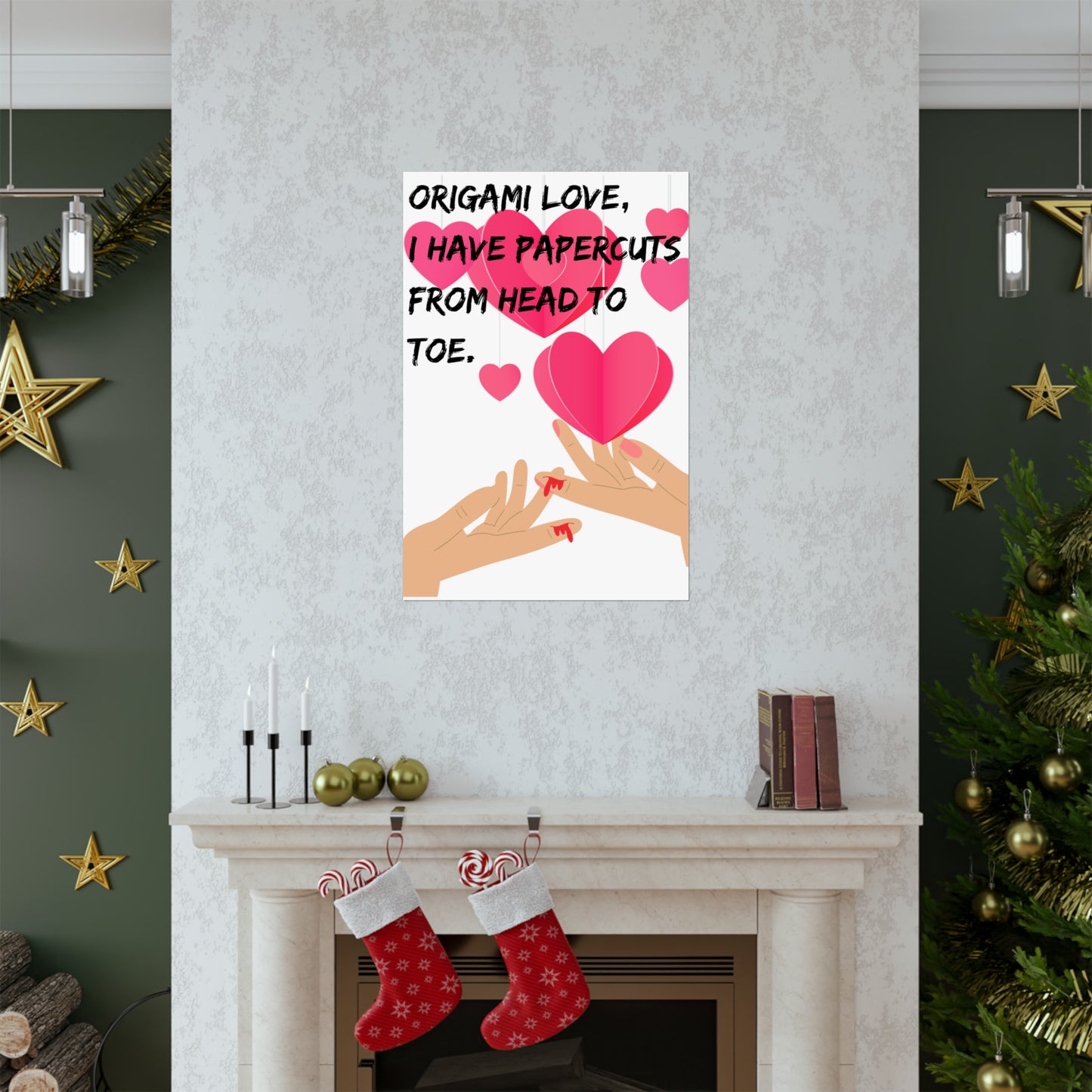 ORIGAME LOVE    Matte Vertical Posters