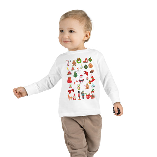 HO HO HO XMAS Toddler Long Sleeve Tee