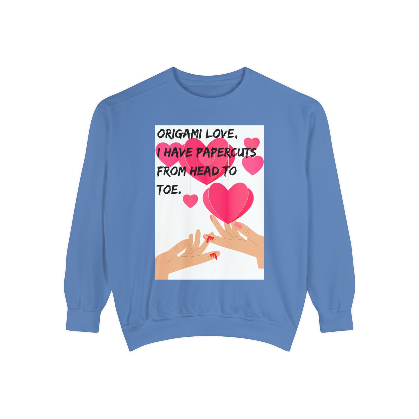 ORIGAME LOVE  Unisex Garment-Dyed Sweatshirt