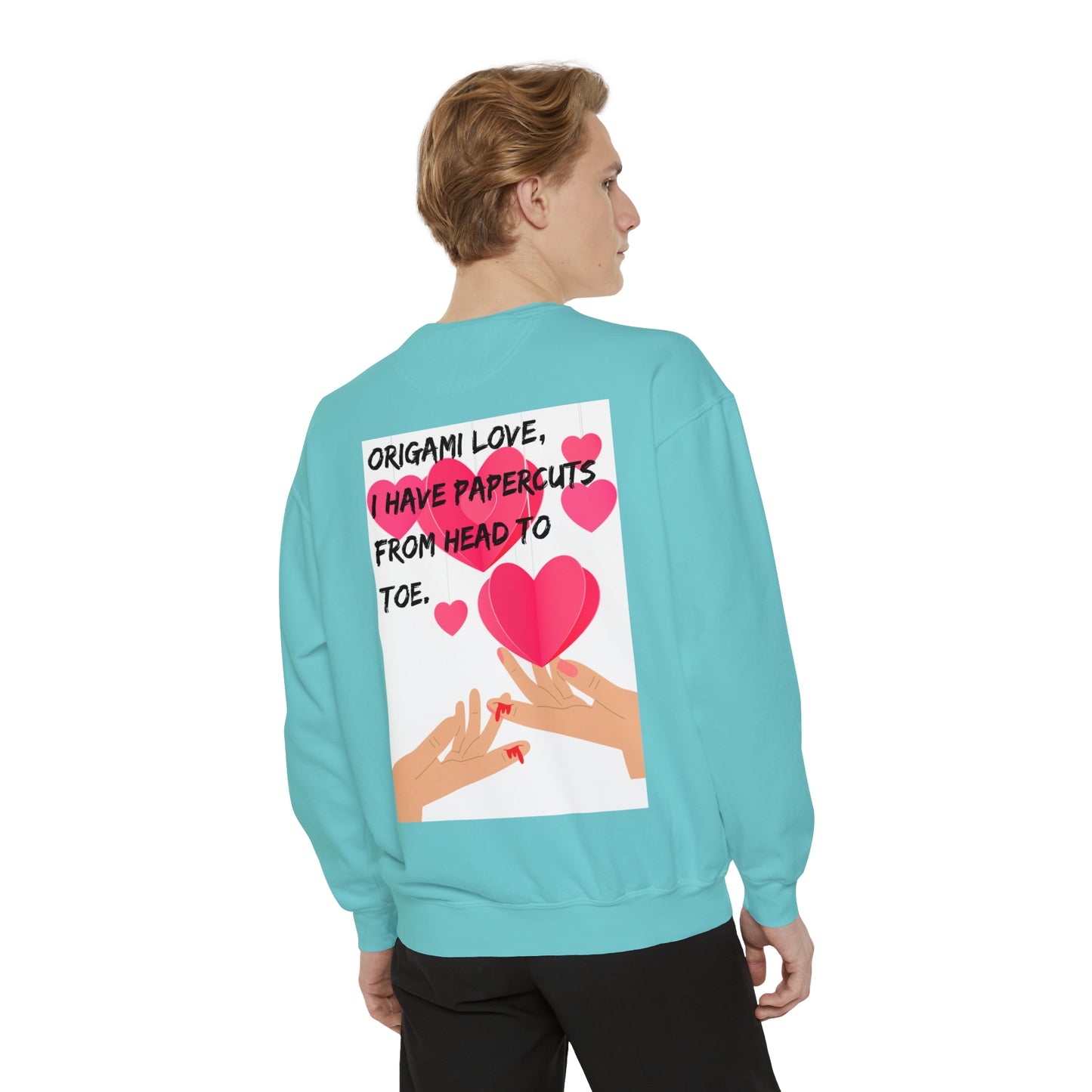 ORIGAME LOVE  Unisex Garment-Dyed Sweatshirt