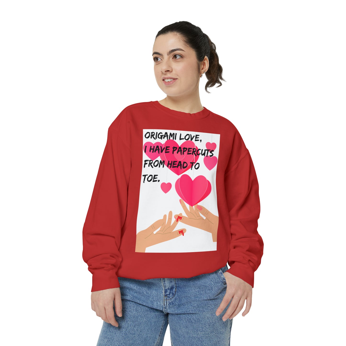 ORIGAME LOVE  Unisex Garment-Dyed Sweatshirt
